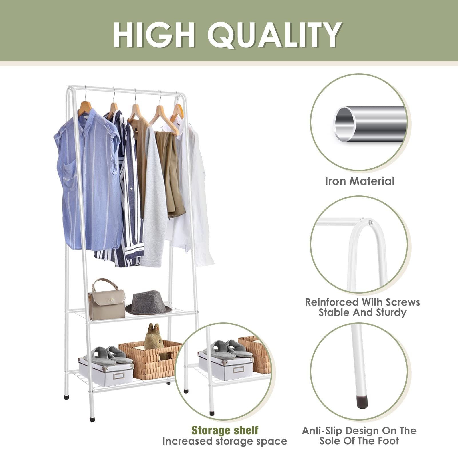 Youyijia Kleiderständer Clothes Rack 2 Shelves for Shoes and Boxes