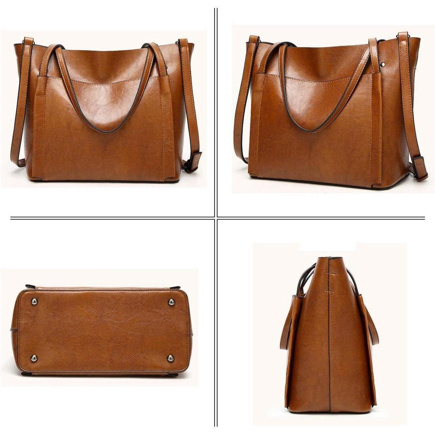 LuxusKollektion Shopper Damen Groß Shopper Tasche PU-Leder Schulterriemen Eimer Umhängetasche