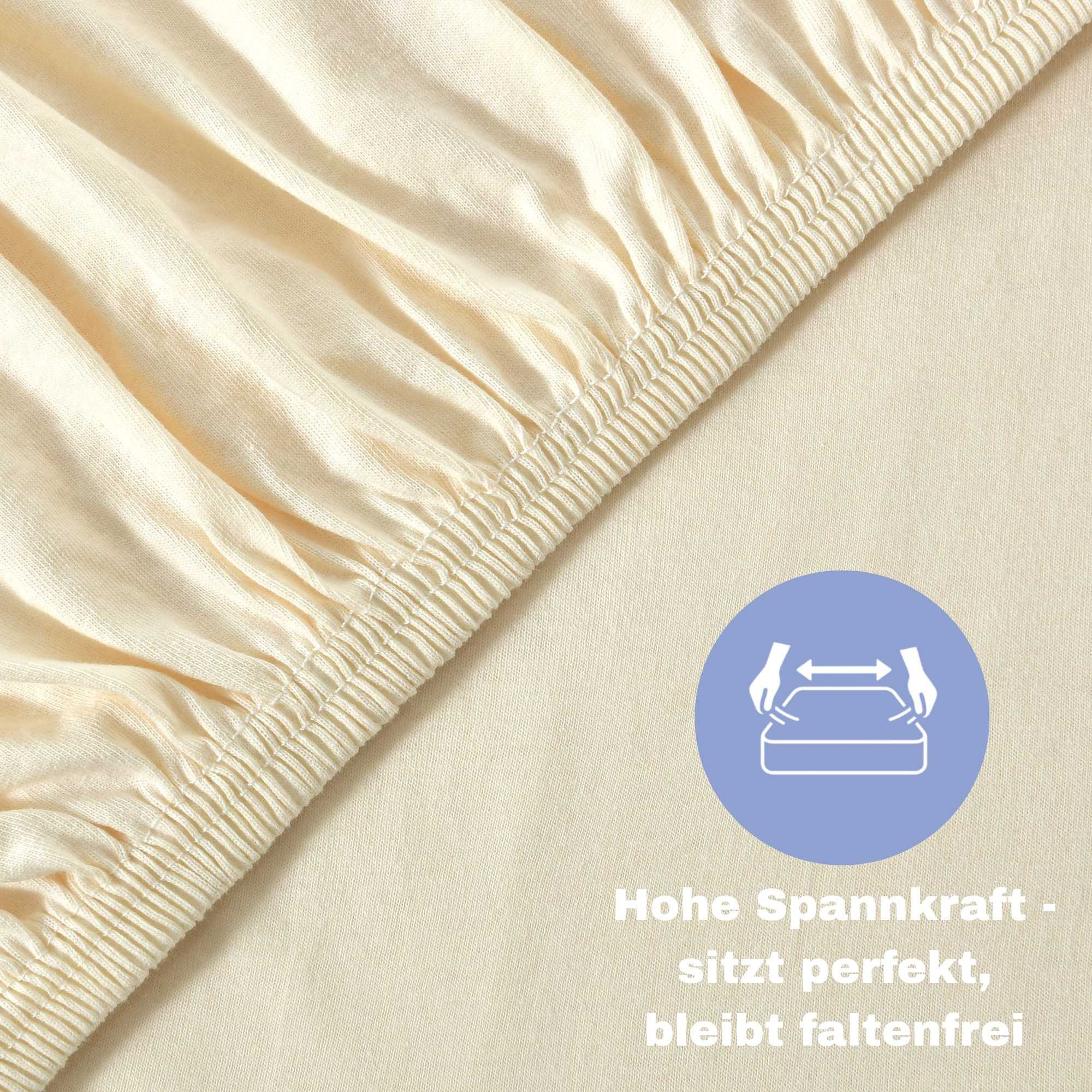 leevitex® Spannbettlaken Spannbettlaken, Mako-Jersey, Gummizug: rundum, (1 günstig online kaufen