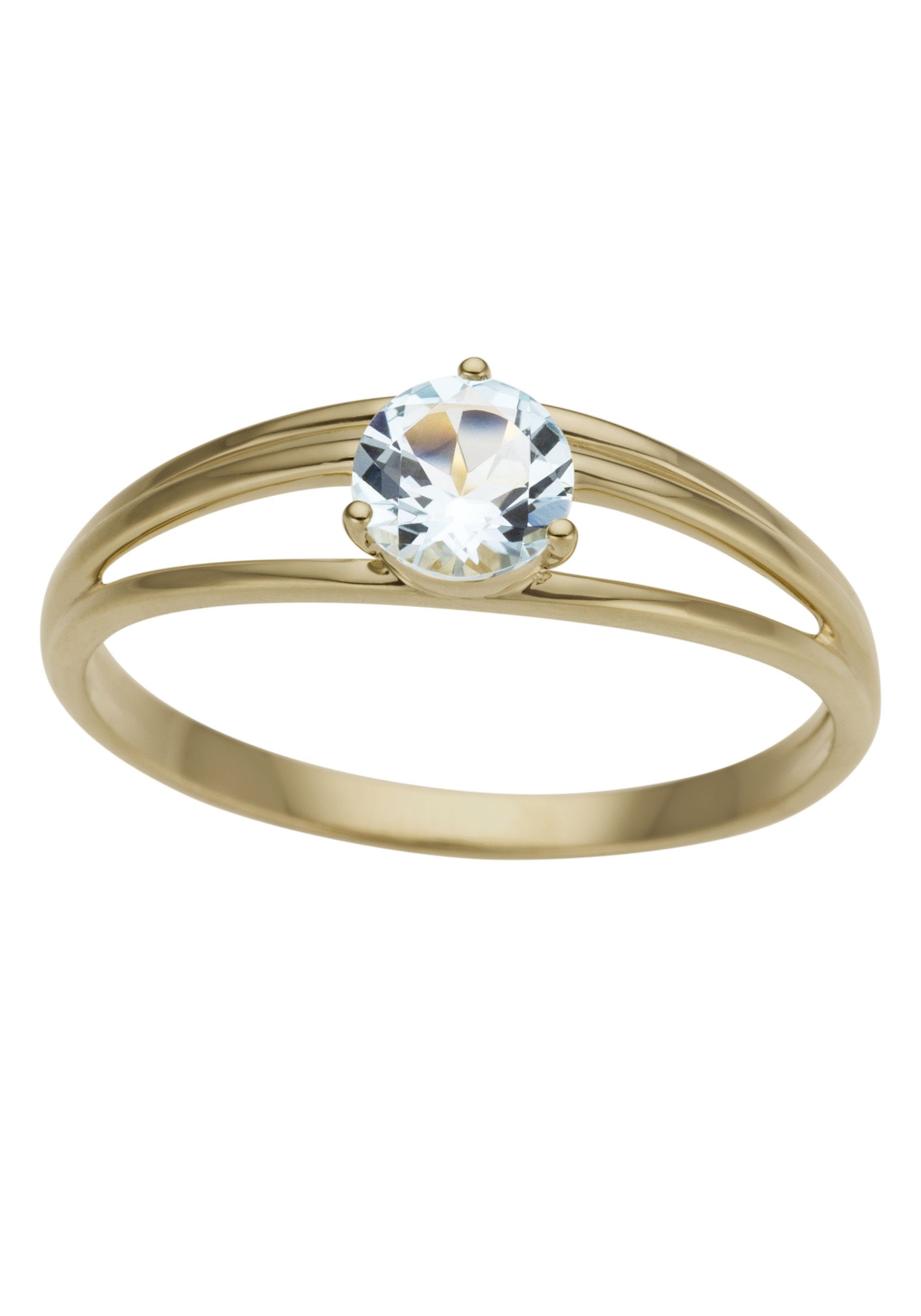 Firetti Goldring Schmuck Geschenk Gold 333 Damenring Goldring Edelstein Farbstein, mit Blautopas (behandelt)