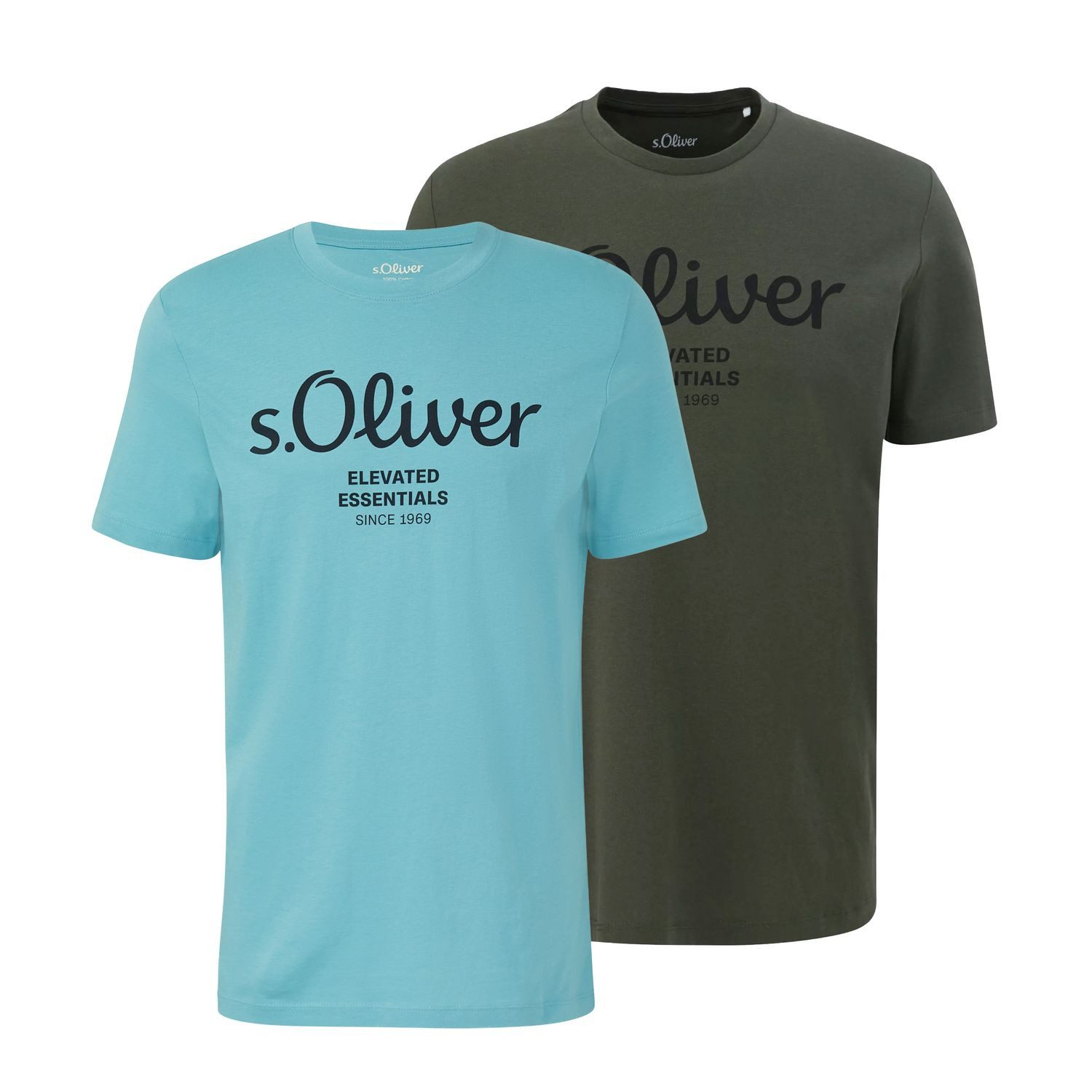 s.Oliver T-Shirt Casual (2-tlg) mit Rundhals-Ausschnitt, kurzarm, Logo-Aufd günstig online kaufen