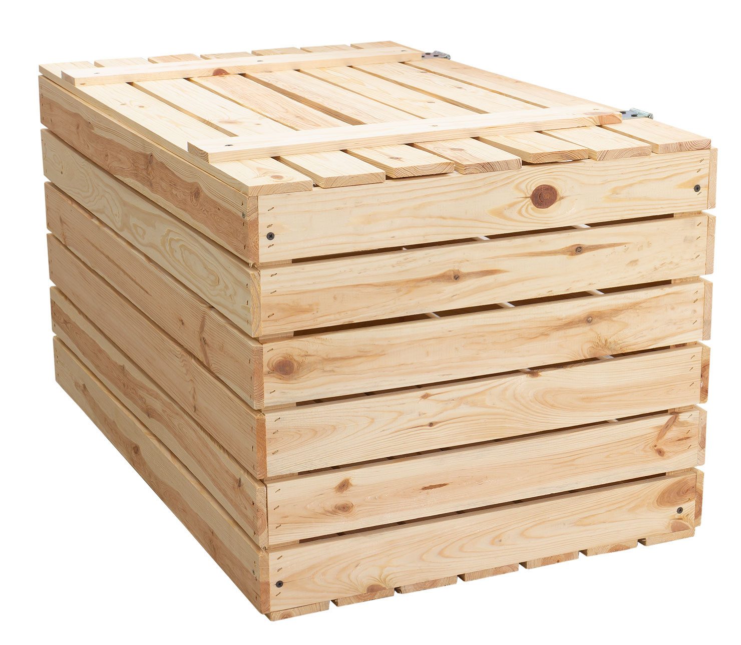 Kistenkolli Altes Land Allzweckkiste Grosse Holztruhe 80er Natur mit Deckel 80x50x39cm (Spar-Set, 1er Set)