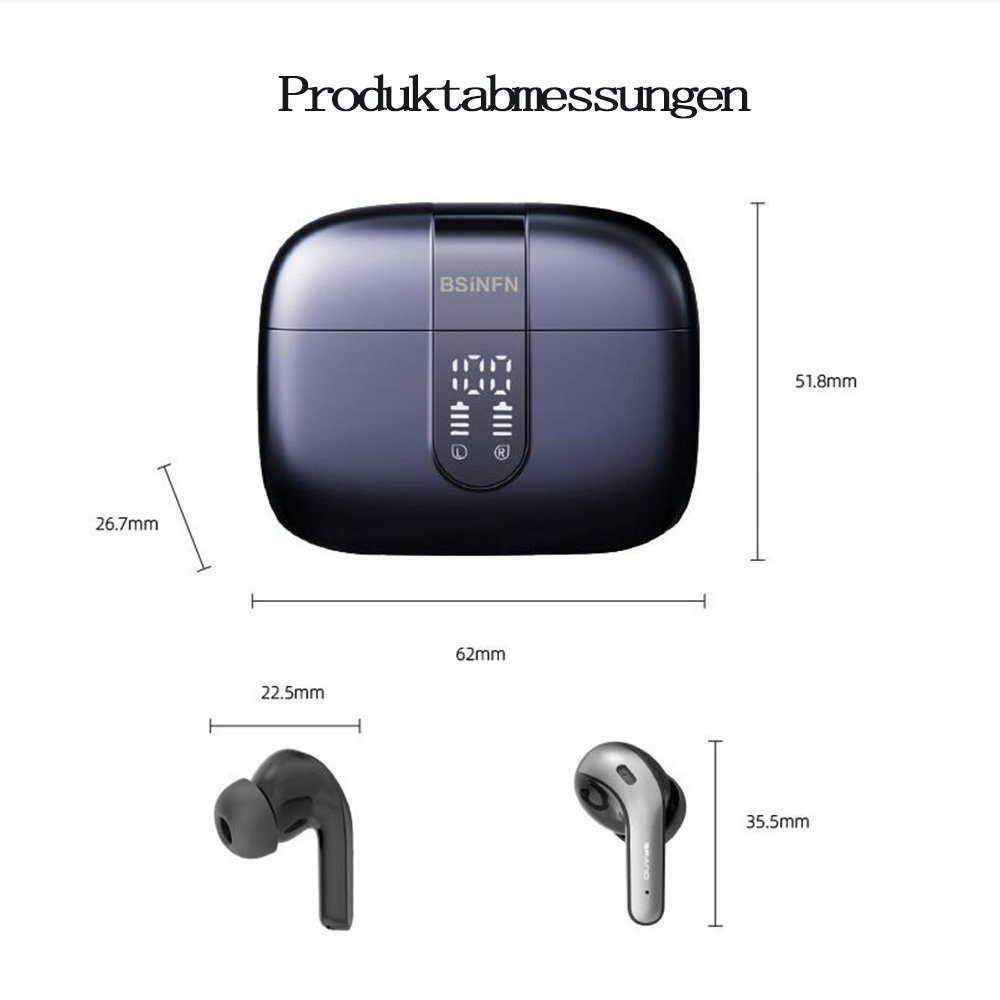 Mikrofon Ear Kabellose, Mit Kopfhörer Bluetooth-Kopfhörer GelldG Bluetooth Kopfhörer schwarz
