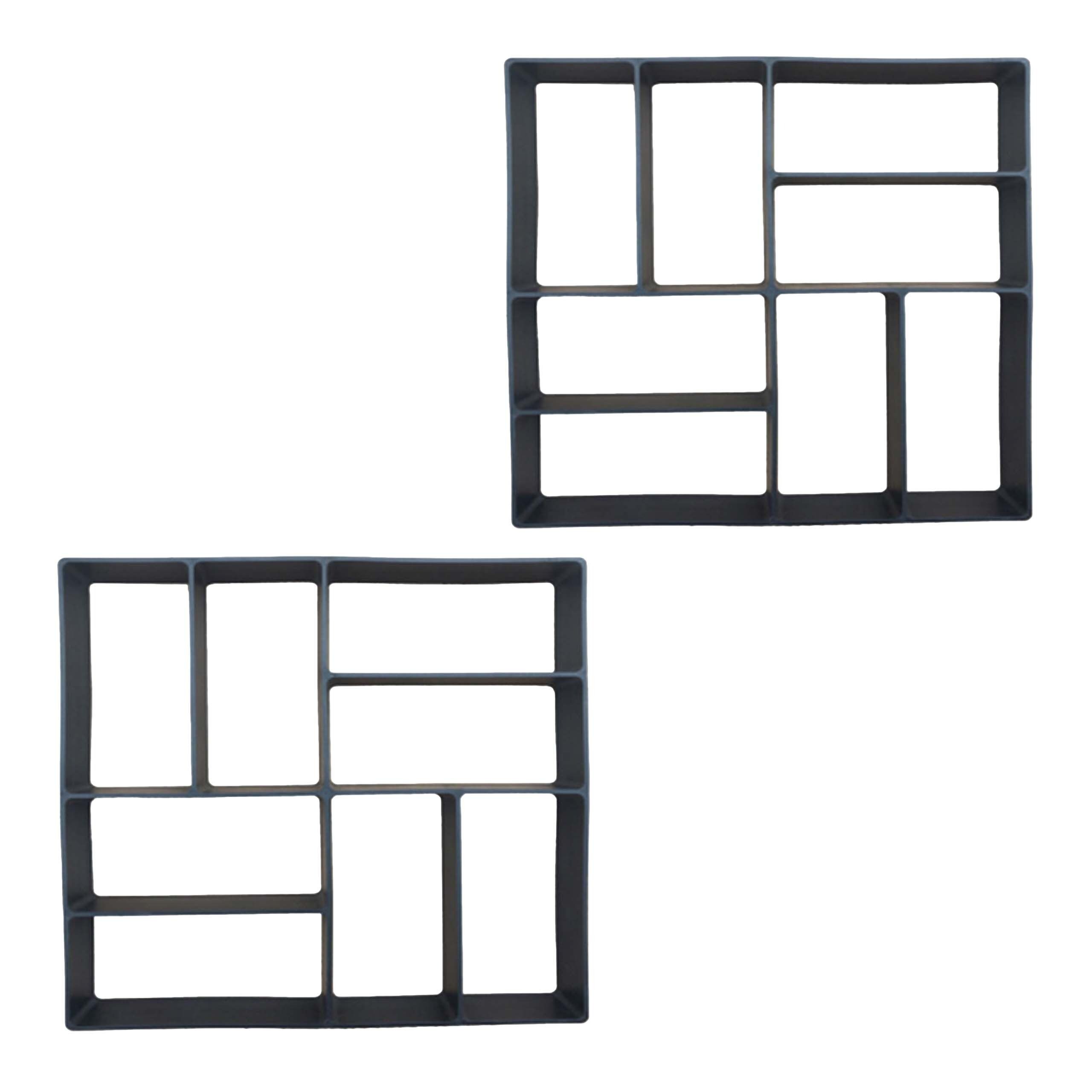 relaxdays Leichtbeton-Bauplatte Pflasterform 2er Set 40 x 40 cm, (2-St)