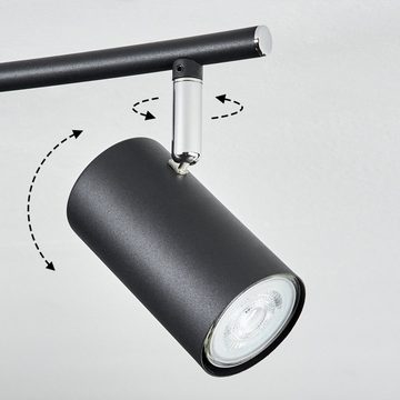 hofstein Deckenleuchte moderne Deckenlampe aus Metall in Schwarz/Chromfarben, ohne Leuchtmittel, moderne Leuchte mit verstellbaren Strahlern, 4-flammig, 4 x GU10