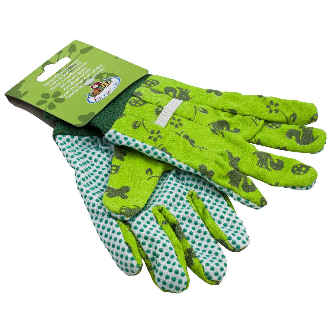esschert design Gartenhandschuhe Kinder-Gartenhandschuhe mit Noppen, gemustert 1 Paar