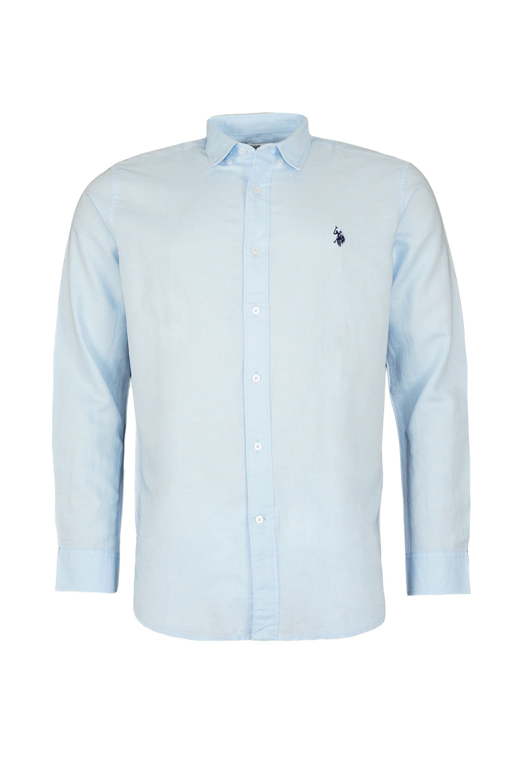 Langarmhemd Hemd Shirt Button-Down Leinen