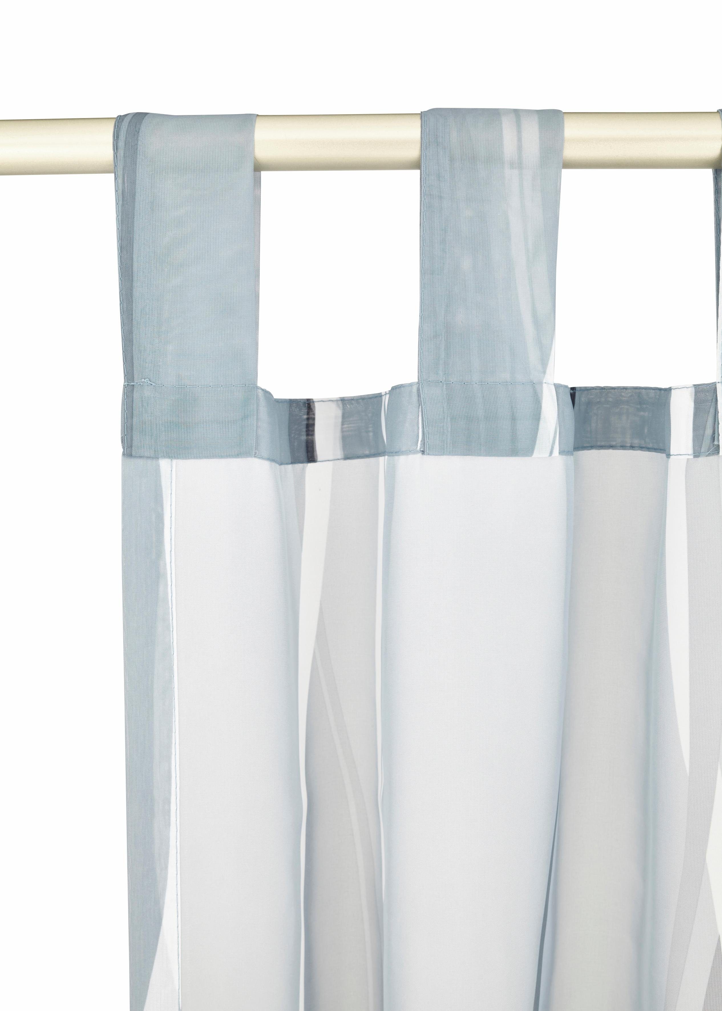 home, St), Dimona, (2 2er-Set, Polyester, Voile, Voile, silbergrau my transparent, Gardine Schlaufen Wellen