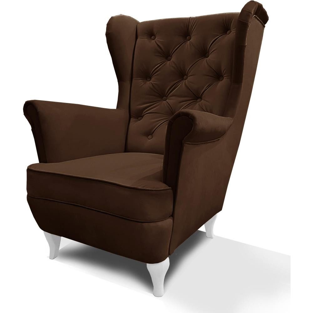 Beautysofa Ohrensessel Sessel FALCO Chesterfield Wohnzimmersessel günstig online kaufen