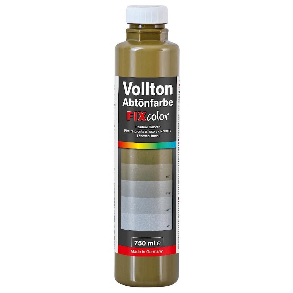 PUFAS Vollton- und Abtönfarbe FIXcolor Abtönfarbe Olivgrün, Umbra 750 ml