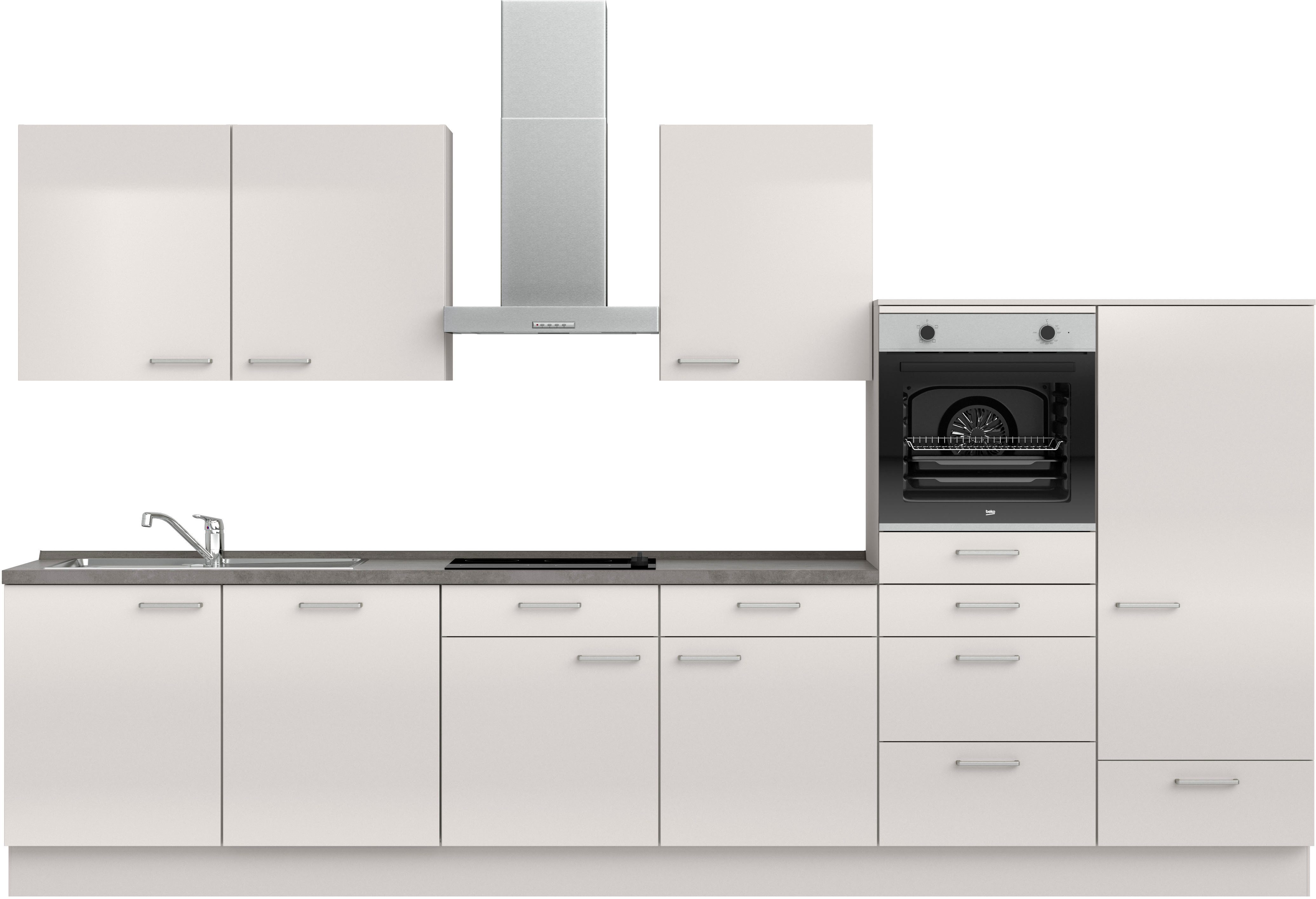 nobilia® Кухниzeile "Flash I", vormontiert, Ausrichtung wählbar, Breite 360 cm, wahlw. mit E-Geräten