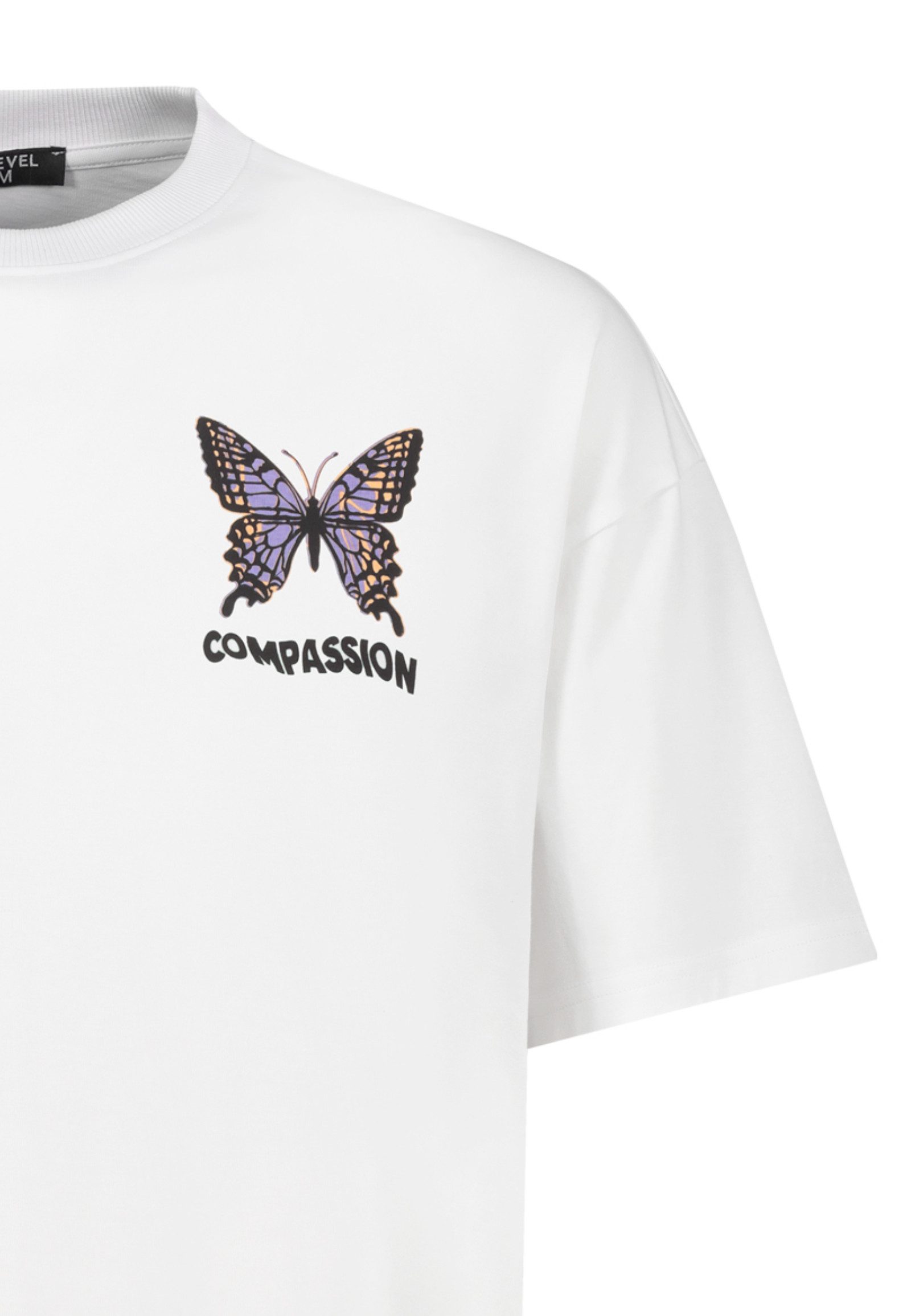 SUBLEVEL T-Shirt Design Motiv mit Vintage Ästhetik Oversized für Herren Baumwolle Regular Fit Rundhals Kurzarm bedruckt atmungsaktiv