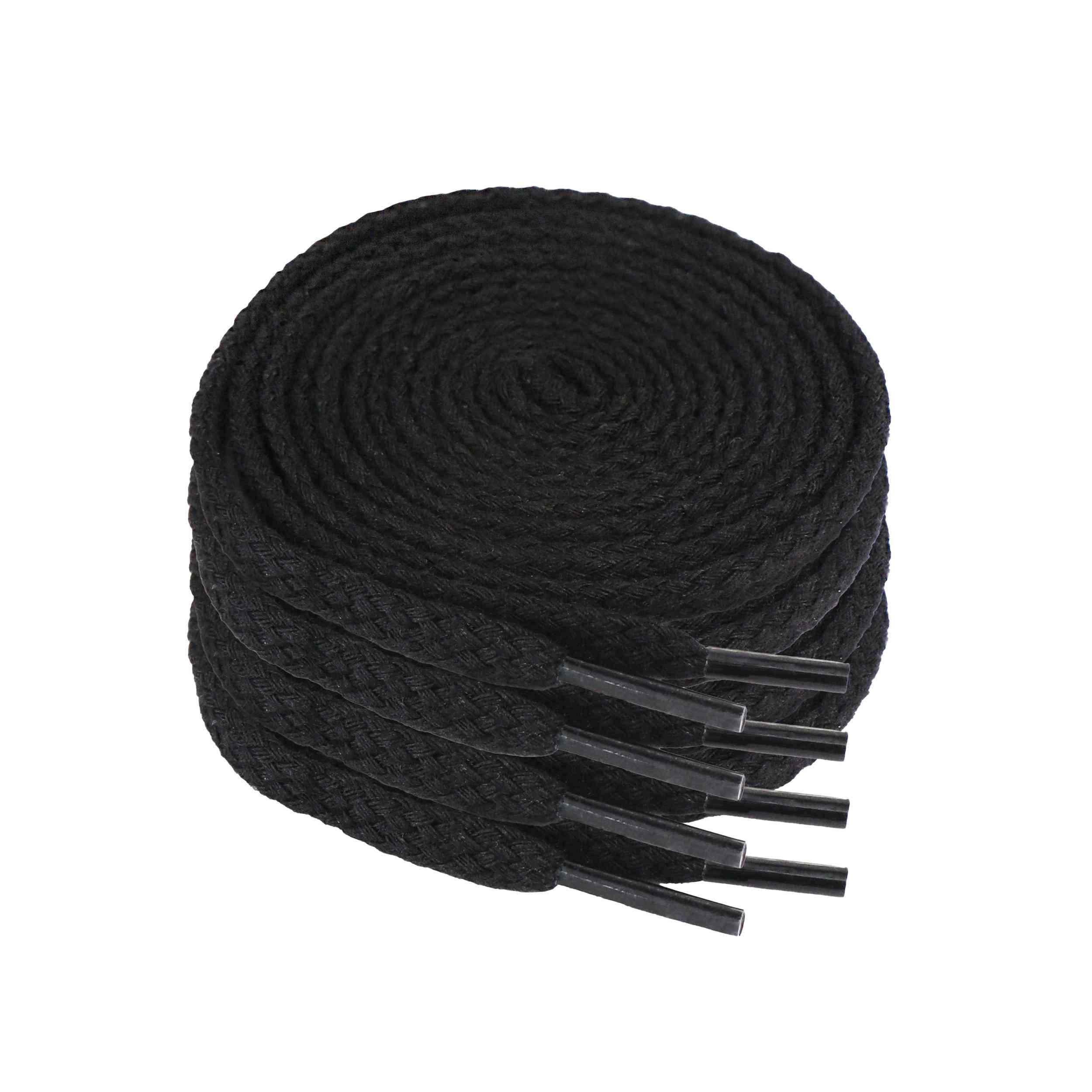 Schnürsenkel 2 Paar runde Schnürsenkel 120cm Schwarz – Baumwolle & robust