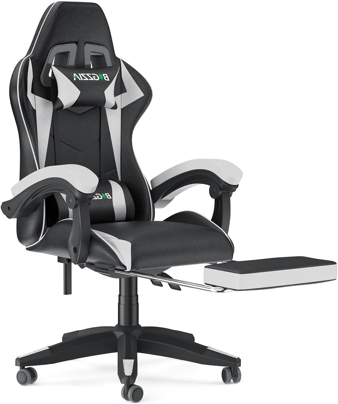 Gywowken Gaming-Stuhl mit Fußstütze - Gamer Stühle Ergonomisch mit Lendenkissen, Gaming Chair Höhenverstellbar - 90-155° Rückenlehne - bis 130 kg
