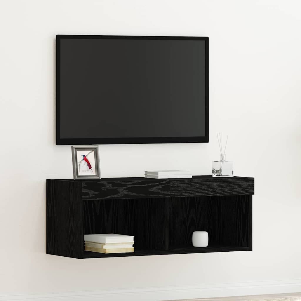 vidaXL TV-Schrank TV-Schrankset 80 x 30 x 30 cm Schwarz Eichen-Optik (1-St)