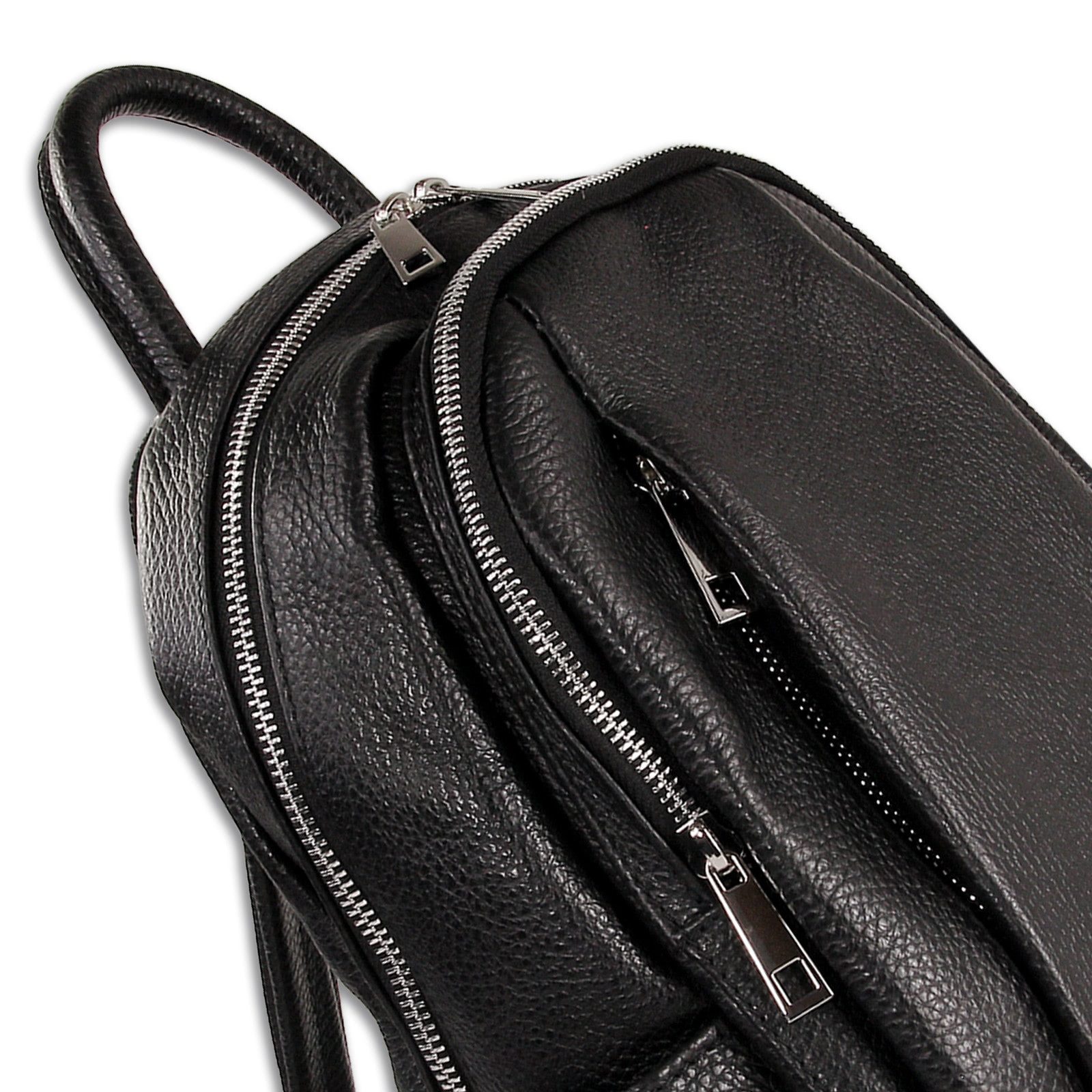 Toscanto Cityrucksack Toscanto Damen Cityrucksack Leder, Damen Cityrucksack Leder, schwarz ca. 30cm x ca. 32cm