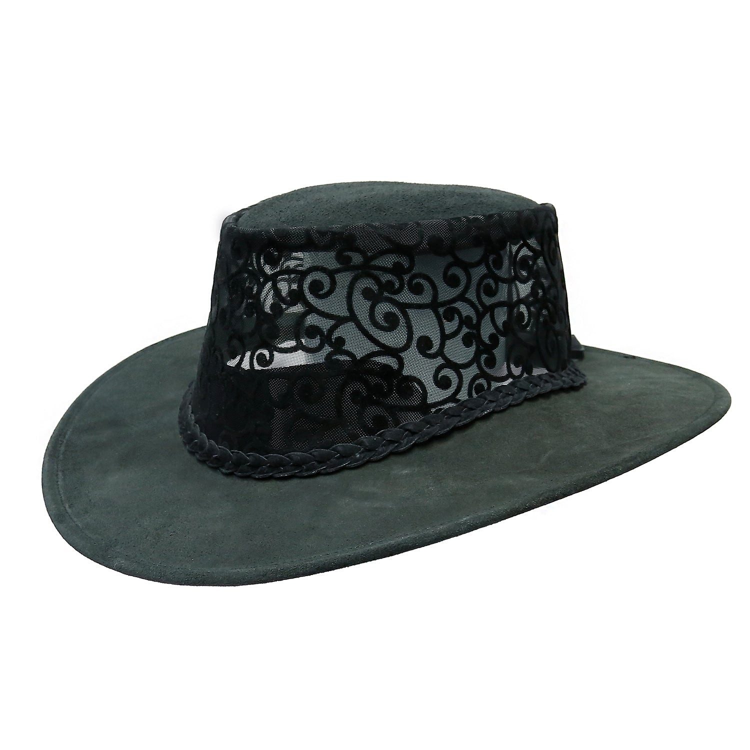 Outbacker Cowboyhut Sommer Cowboy-Hut aus Wildleder mit Meshkrone- Optimaler Sonnenschutz
