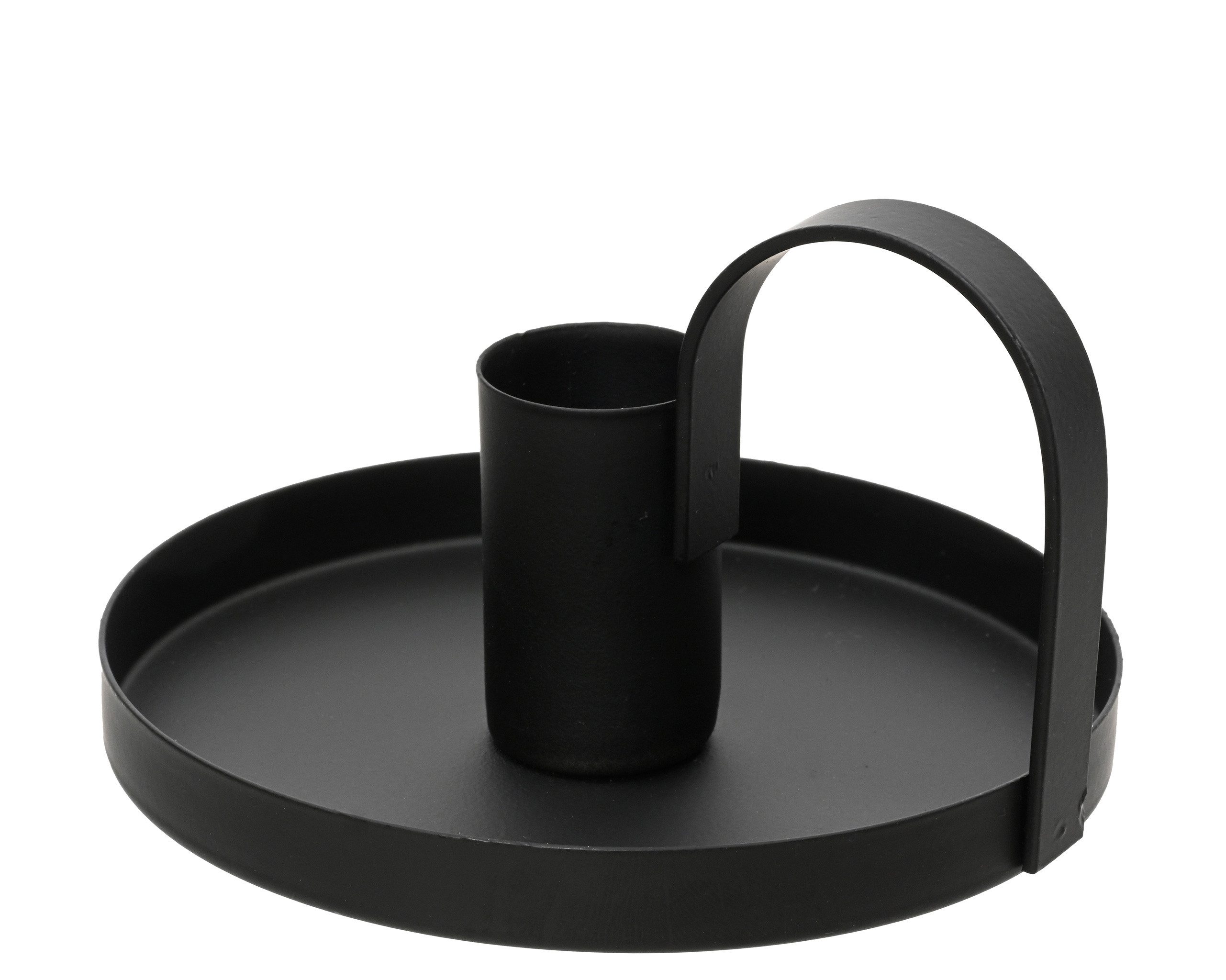 Kaemingk Kerzenhalter, Kerzenhalter mit Henkel 10x6cm Metall 1 Stück Schwar günstig online kaufen