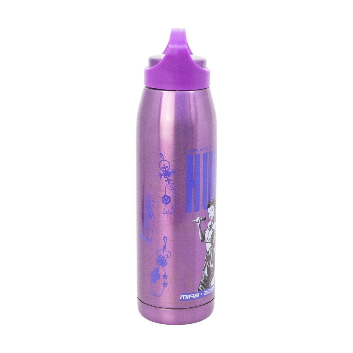 KPop Demon Hunters Thermoflasche Glam 665 ml Edelstahl Trinkflasche mit Schraubdeckel und Tragegriff
