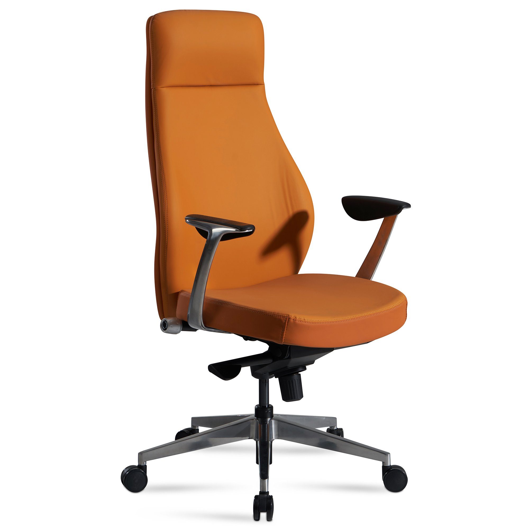 Amstyle Drehstuhl SPM1.449 (Bürostuhl Caramel, Chefsessel Kunstleder Modern), Schreibtischstuhl bis 120 kg, Design Bürosessel