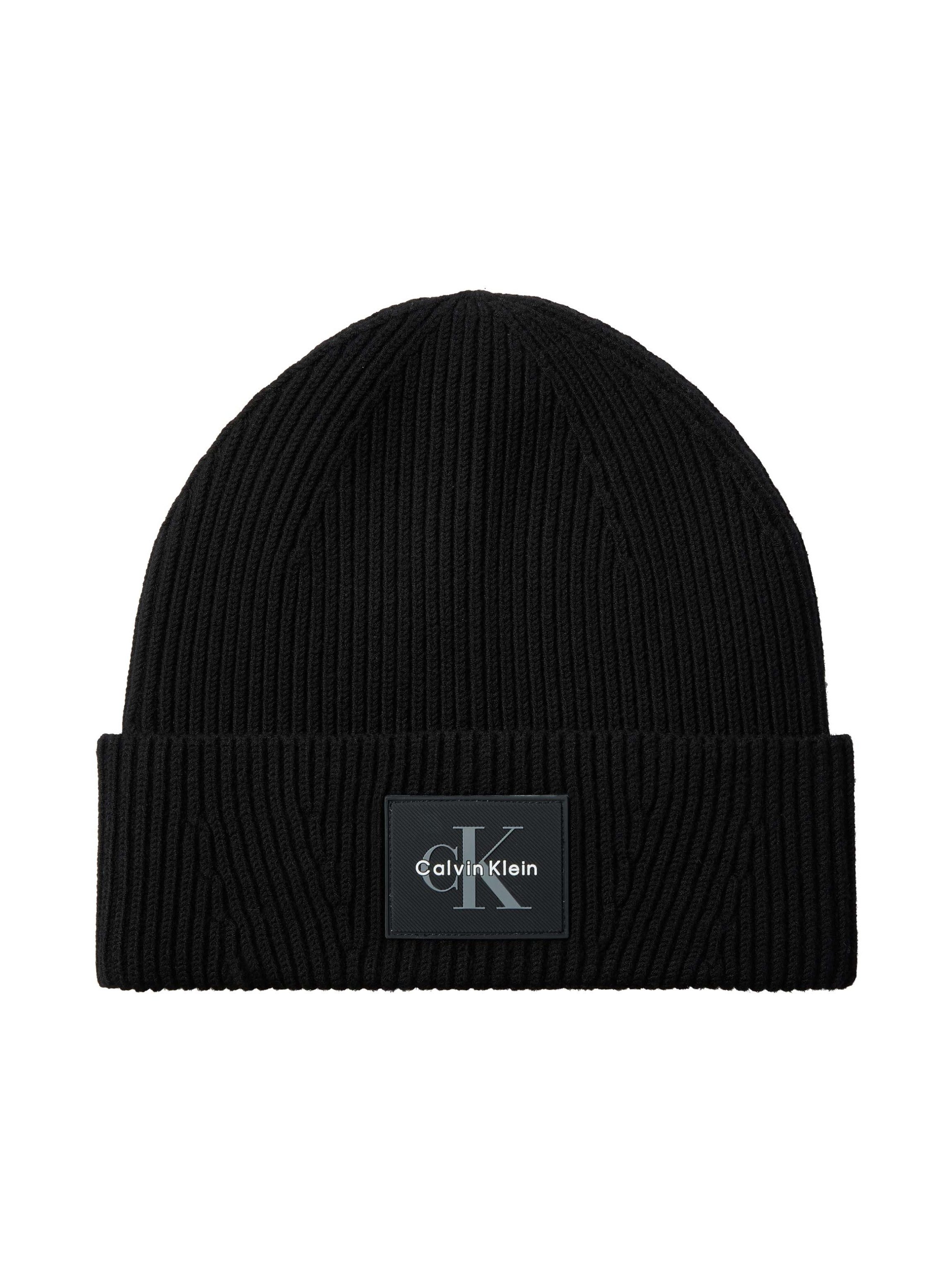 Calvin Klein Beanie MONOLOGO PATCH RIB BEANIE Regular fit mit Markenlogo