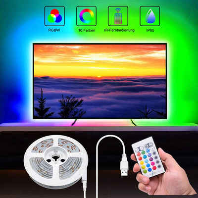 Rosnek LED-Streifen »LED TV Streifen Backlight,RGB Musiksteuerung, für Schlafzimmer Deko«, mit USB Fernbedienung