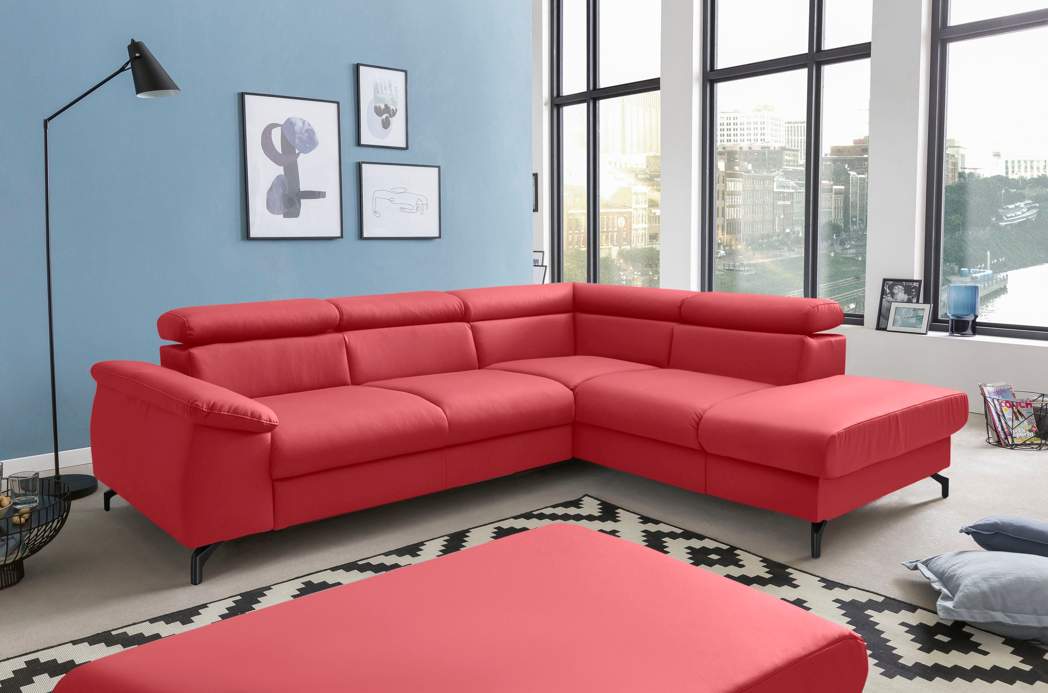 COTTA Ecksofa Komaris L-Form, mit Kopfteilverstellung, günstig online kaufen