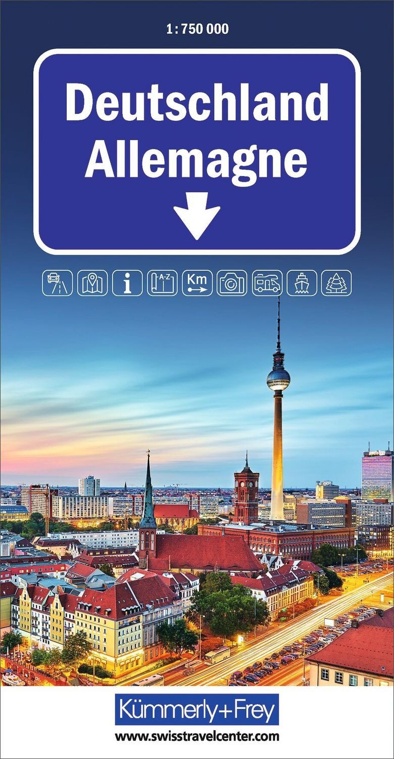 Reiseführer Kümmerly+Frey Strassenkarte Deutschland 1:750.000 Inkl. Transitpläne, diverse
