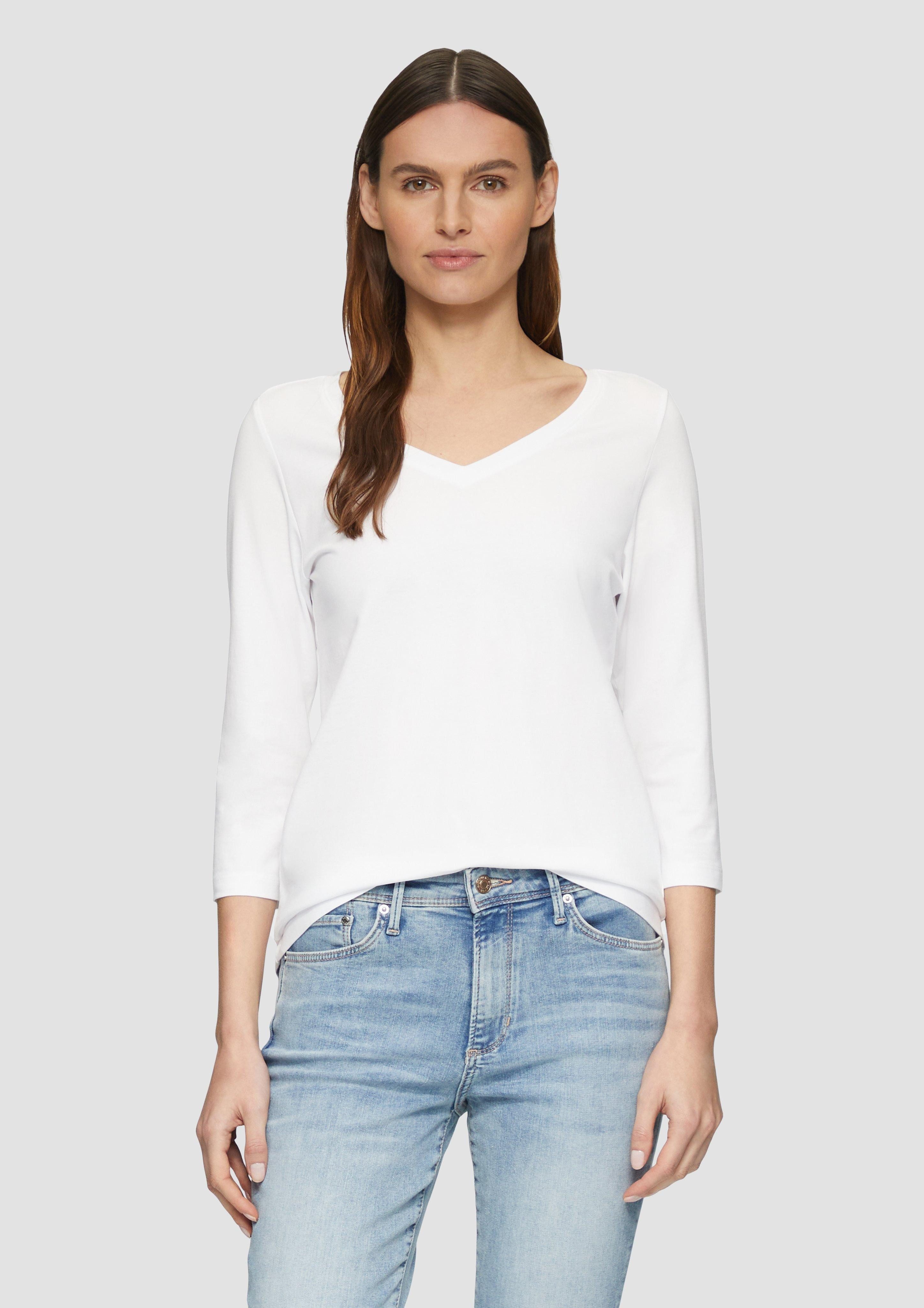 s.Oliver 3/4-Arm-Shirt Jerseyshirt mit V-Ausschnitt und günstig online kaufen
