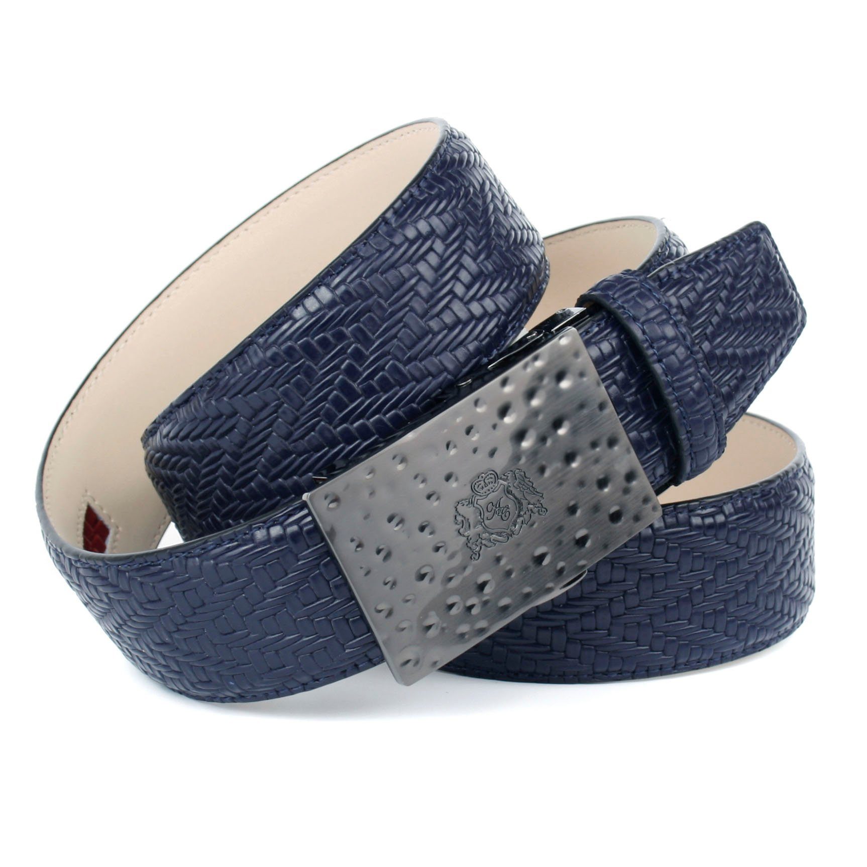 Anthoni Crown Ledergürtel 4 cm Automatik Ledergürtel für Jeans | Anzuggürtel