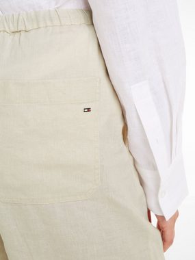 Tommy Hilfiger Leinenhose CASUAL LINEN TAPER PULL ON PANT mit Metalllabel