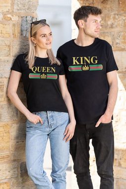 Couples Shop Print-Shirt King & Queen T-Shirt für Paare mit modischem Print, im Partner-Look