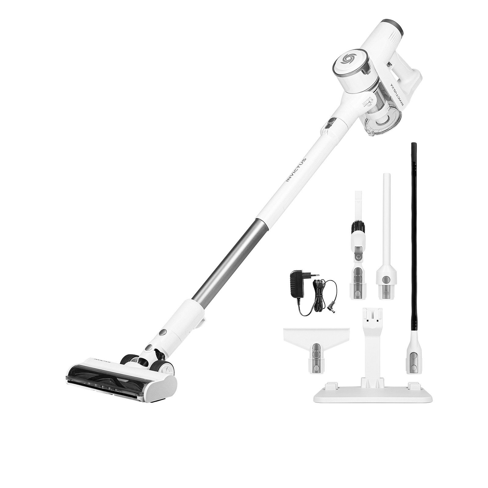 Genius Akku-Bodenstaubsauger Genius Invictus X4 Pro Akku Staubsauger13 tlg., Staubsauger Kabellos, 150,00 W, Quick-Clean-Funktion: Entleeren des Staub-Behälters per Knopfdruck, 2 Modi: Auto und Boost, Quick-Clean-Funktion, Ultra-Leicht