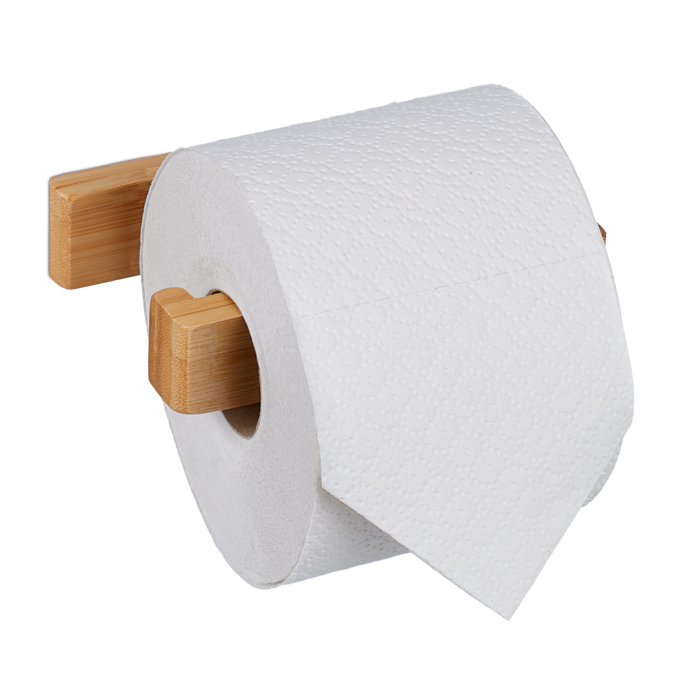 relaxdays Toilettenpapierhalter Bambus günstig online kaufen
