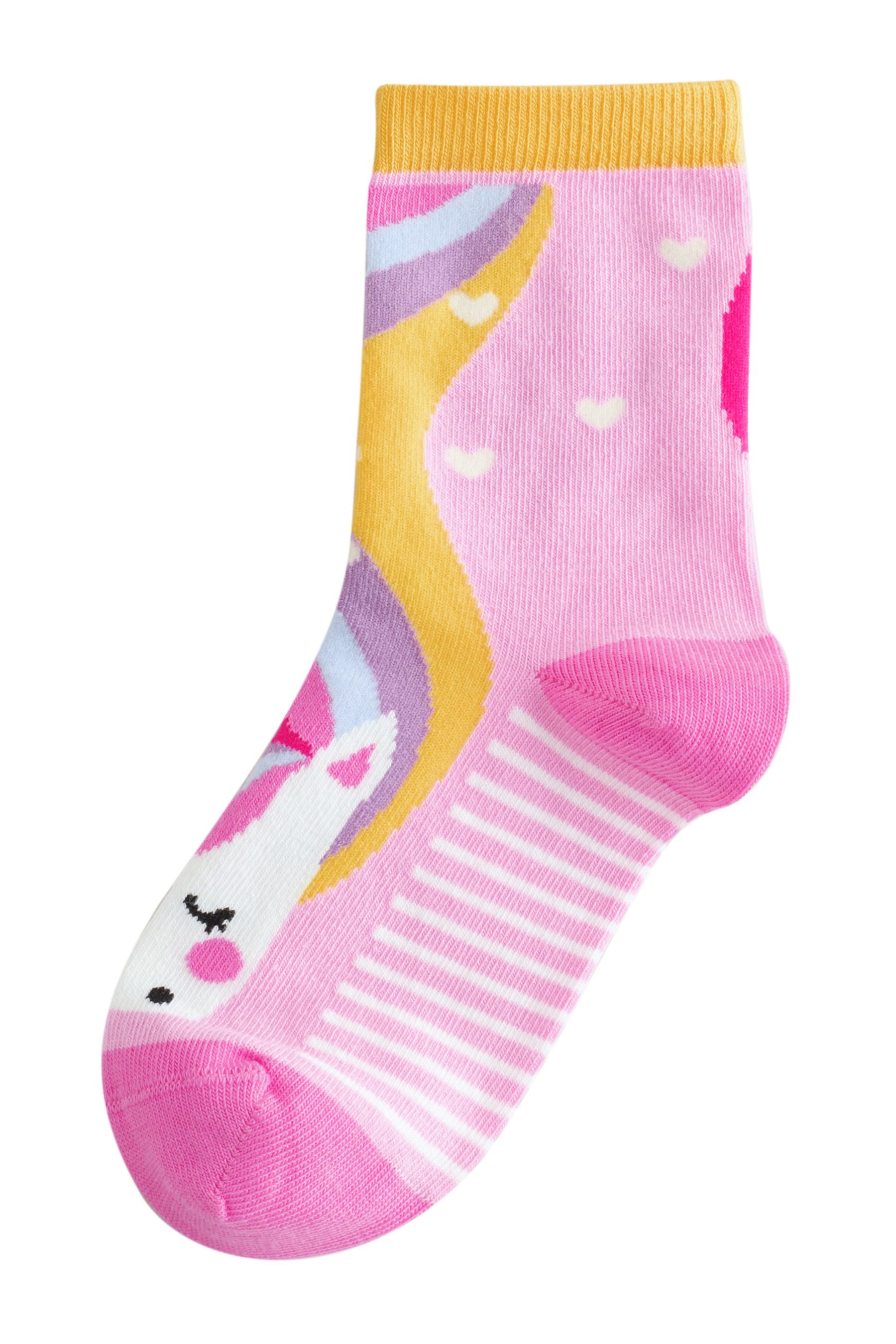 Next Kurzsocken 7er Pack Söckchen mit Baumwolle und Einhornmotiv (7-Paar)