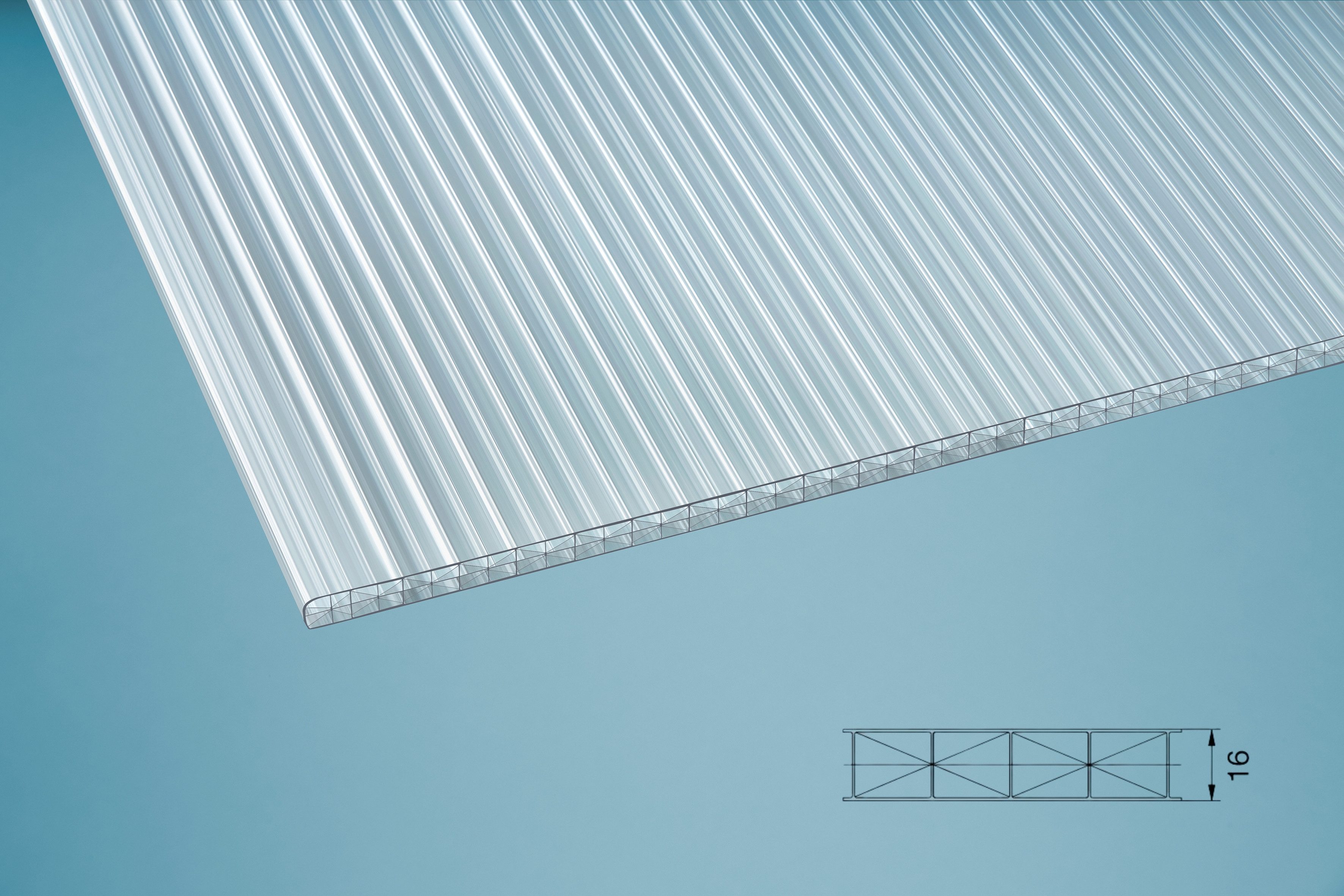 Terrasse2000 Doppelstegplatte Dacheindeckung Komplettset mit Stegplatten transparent oder milchig