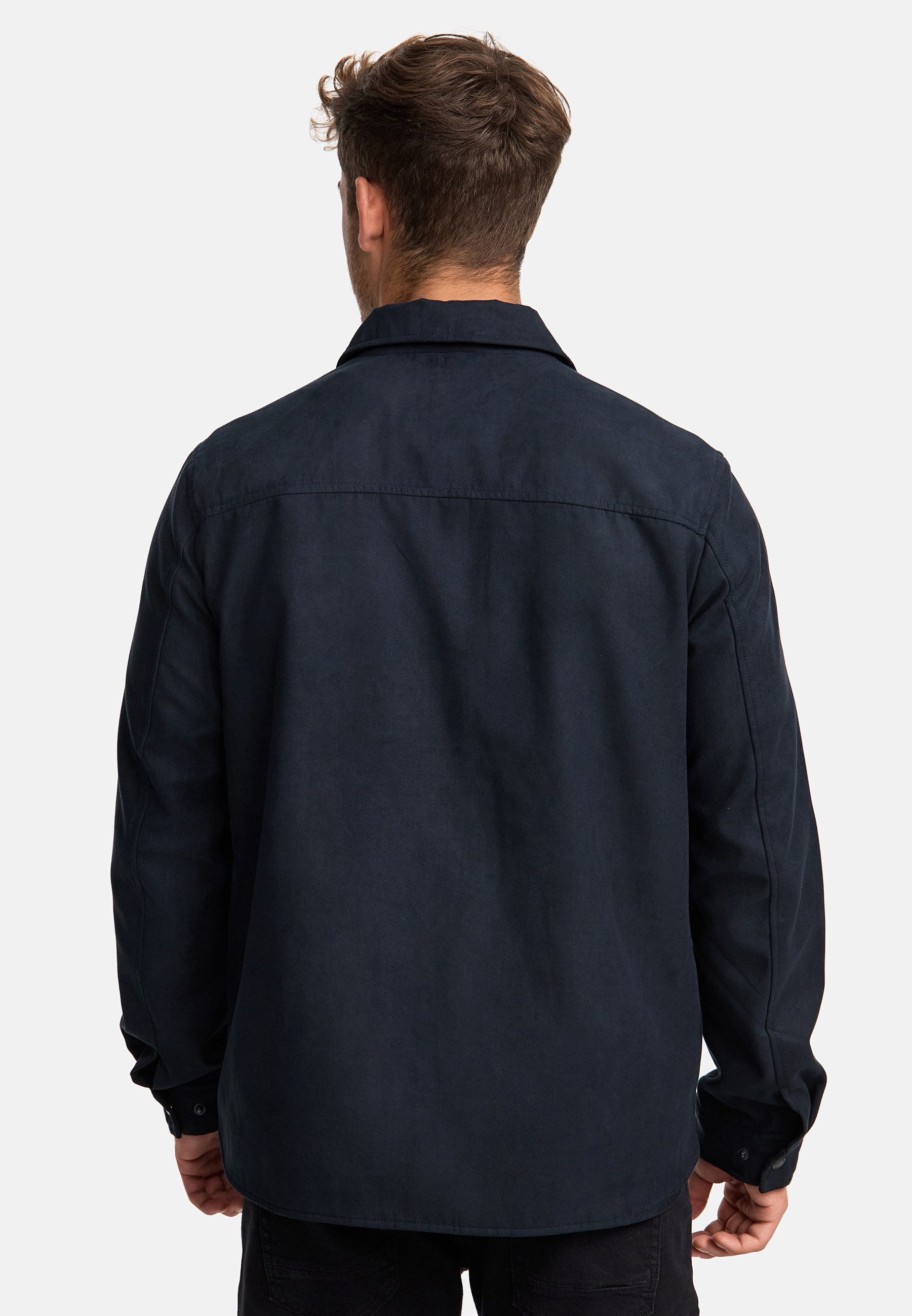 Indicode Langarmhemd Herren INFinny Herrenhemd Langarm Stylisches Fake-Suede-Hemd