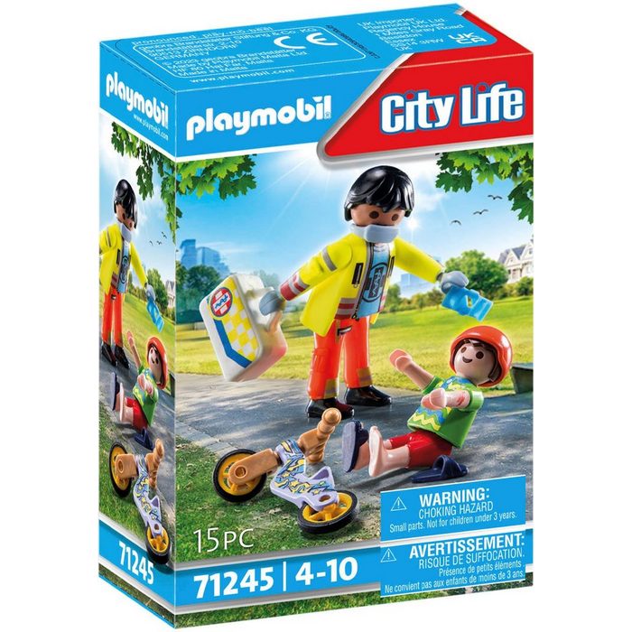 Playmobil® Konstruktions-Spielset Sanitäter mit Patient (71245) City Life Made in Europe