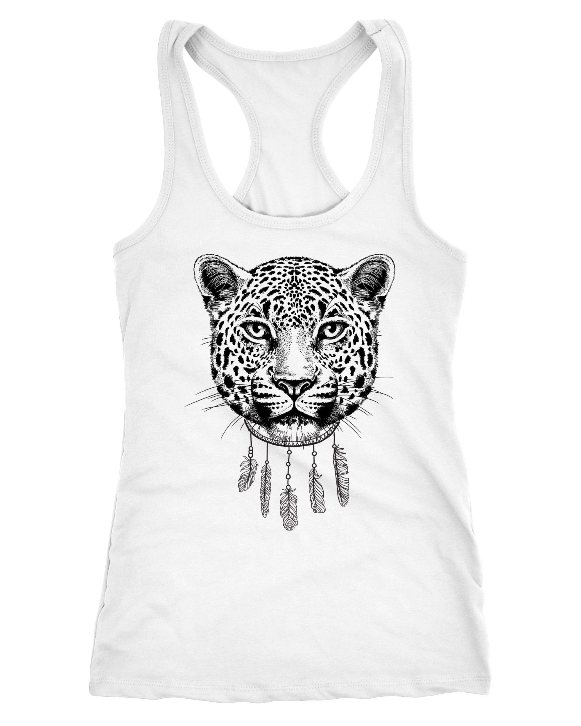 Tanktop Damen Tank-Top Boho Leopard Racerback Neverless®
