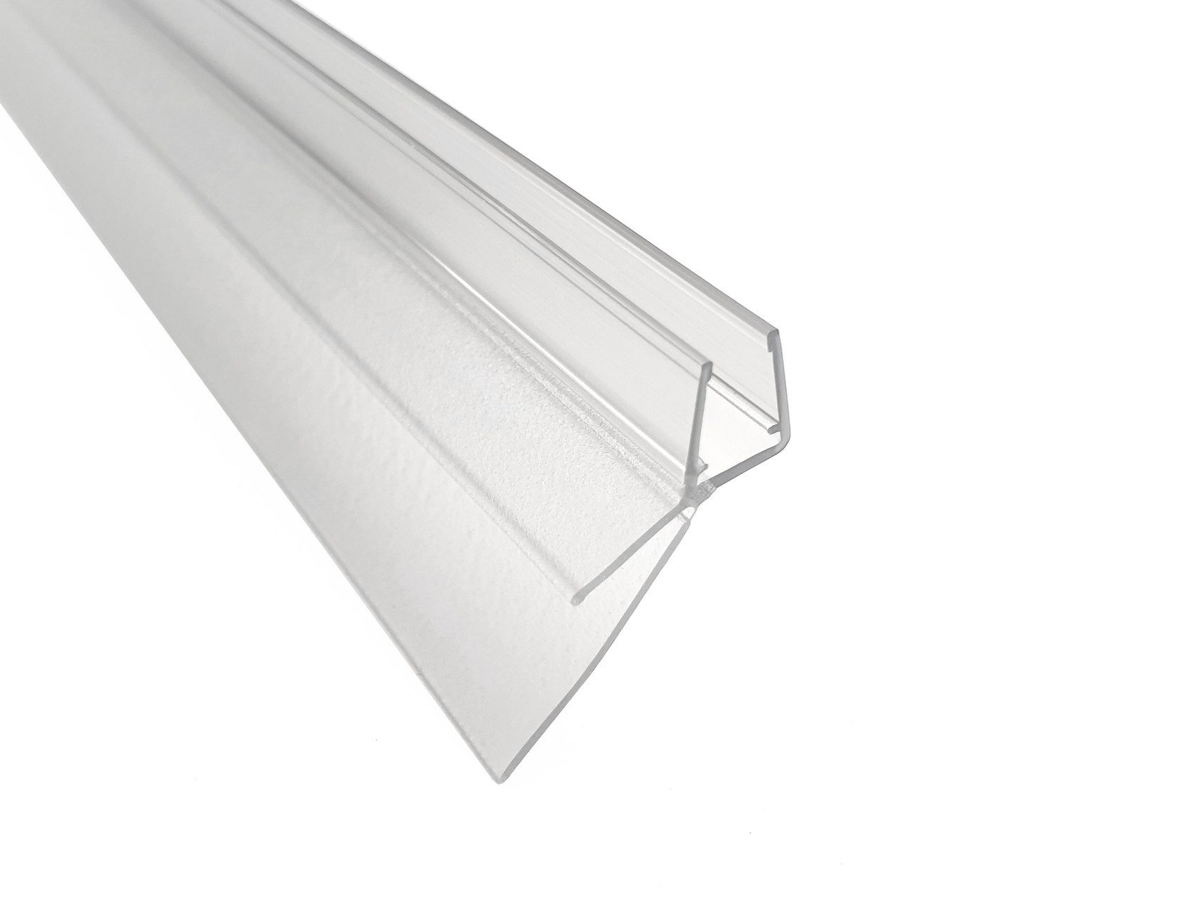 Kristhal Dusch- & Baddesign Duschdichtung Dusch-Türdichtung mit anpassbarer langer Lippe und Abtropfleiste, L: 100 cm, individuell kürzbare Lippe