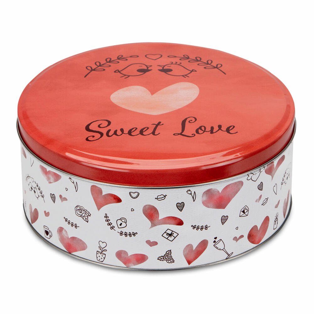STÄDTER Keksdose Sweet Love Ø 22 cm, Weißblech