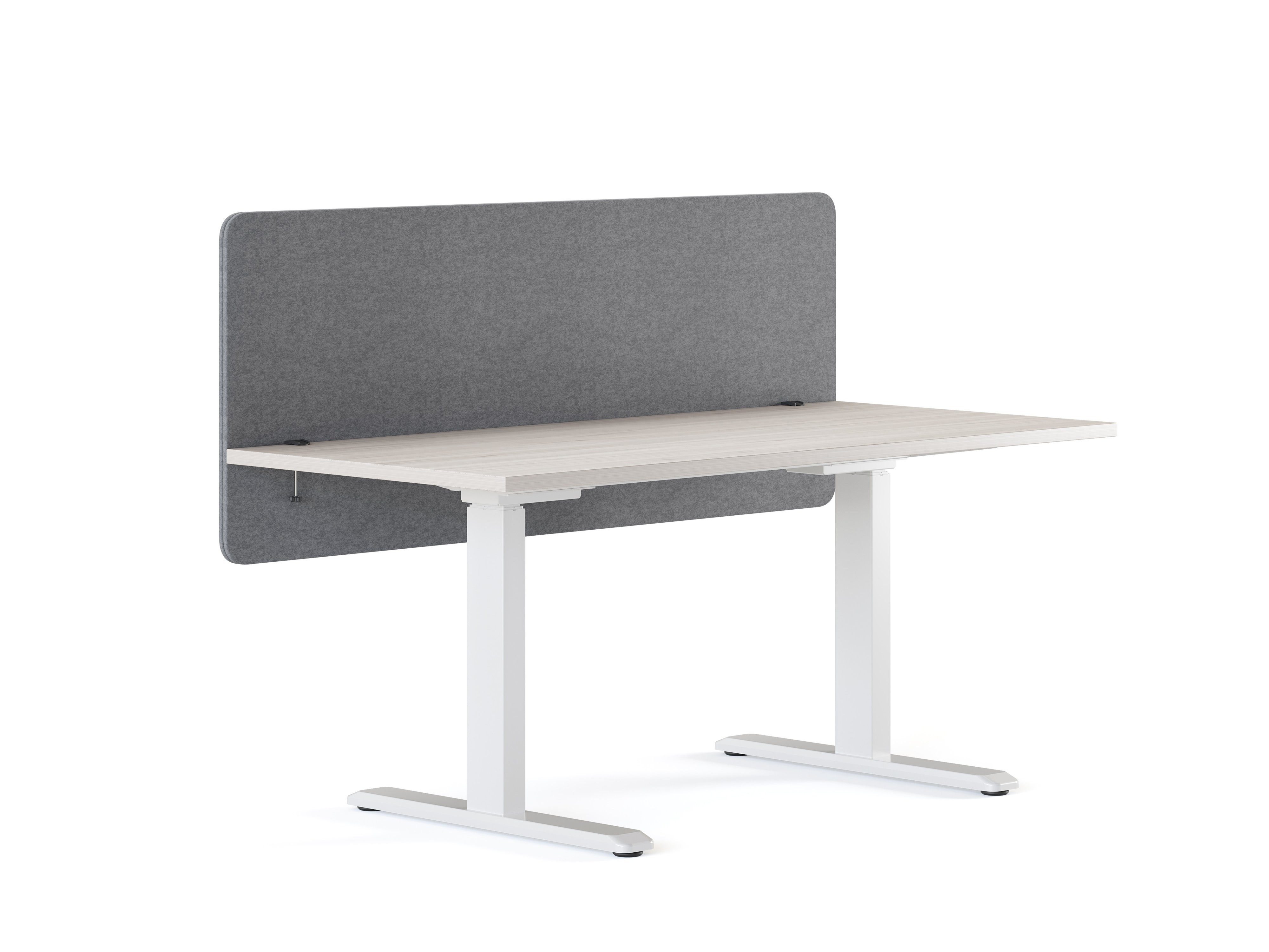 RICOO Schutzwand Akustik Büro Trennwand Schreibtisch Schallschutz Paneel grau ZAP1560-G (Tisch Sichtschutz m. Tischklemmen BxHxT 150 x 60 x 2 cm Büroschallwand), Notizen Erinnerungen mit Reißnägeln anheften Tischdicke bis max. 30 mm