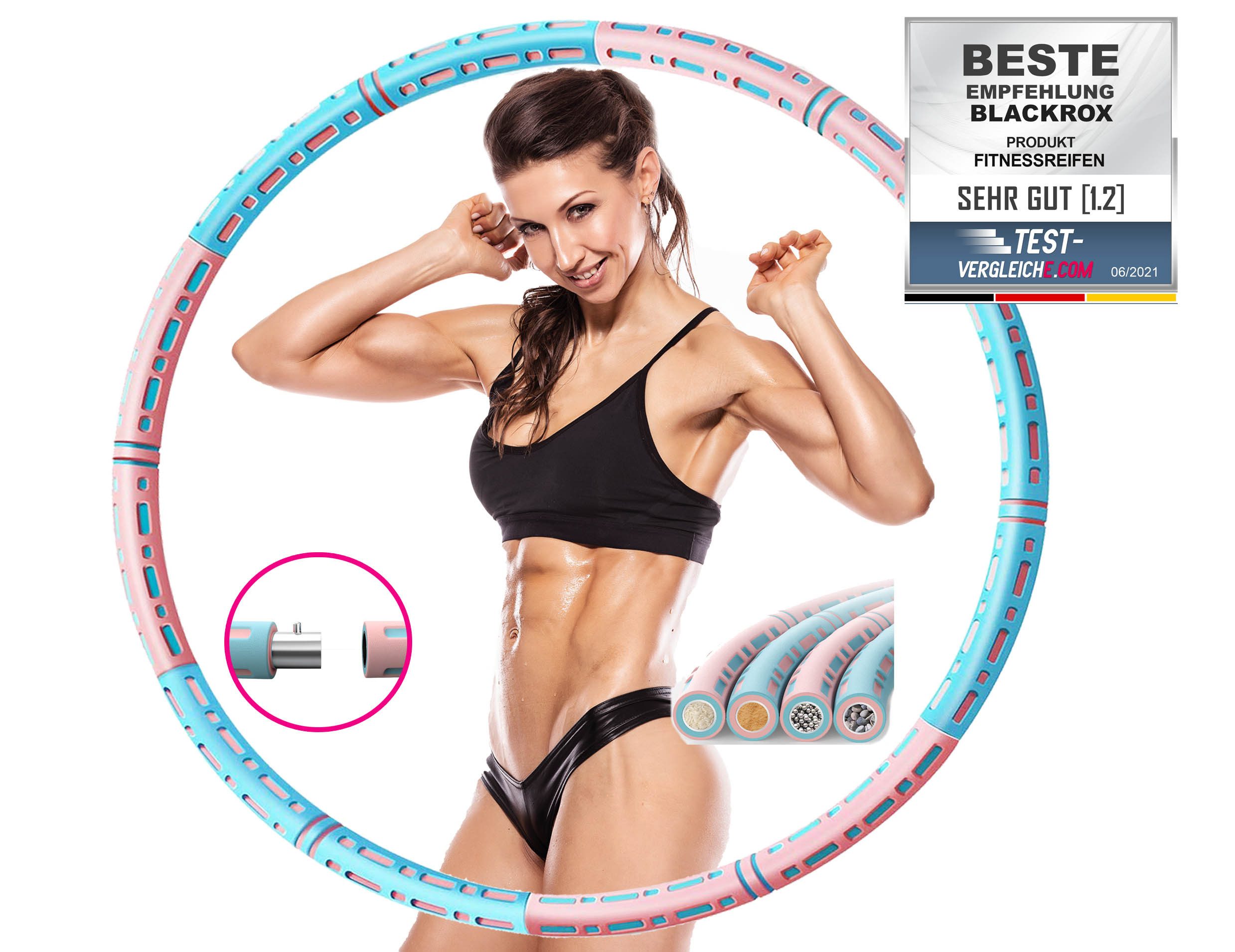 BLACKROX Hula-Hoop-Reifen [Vergleichssieger 2026] HOOPAROX, Fitnessreifen