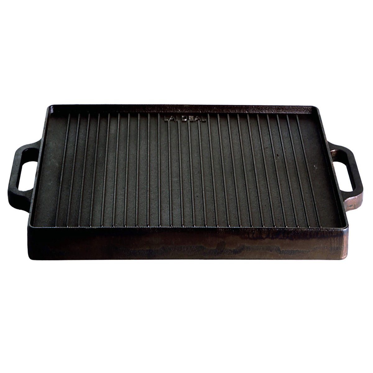 Grillplatte Plancha Grillplatte Gussplatte 38x38cm Wendeplatte geriffelt glatt