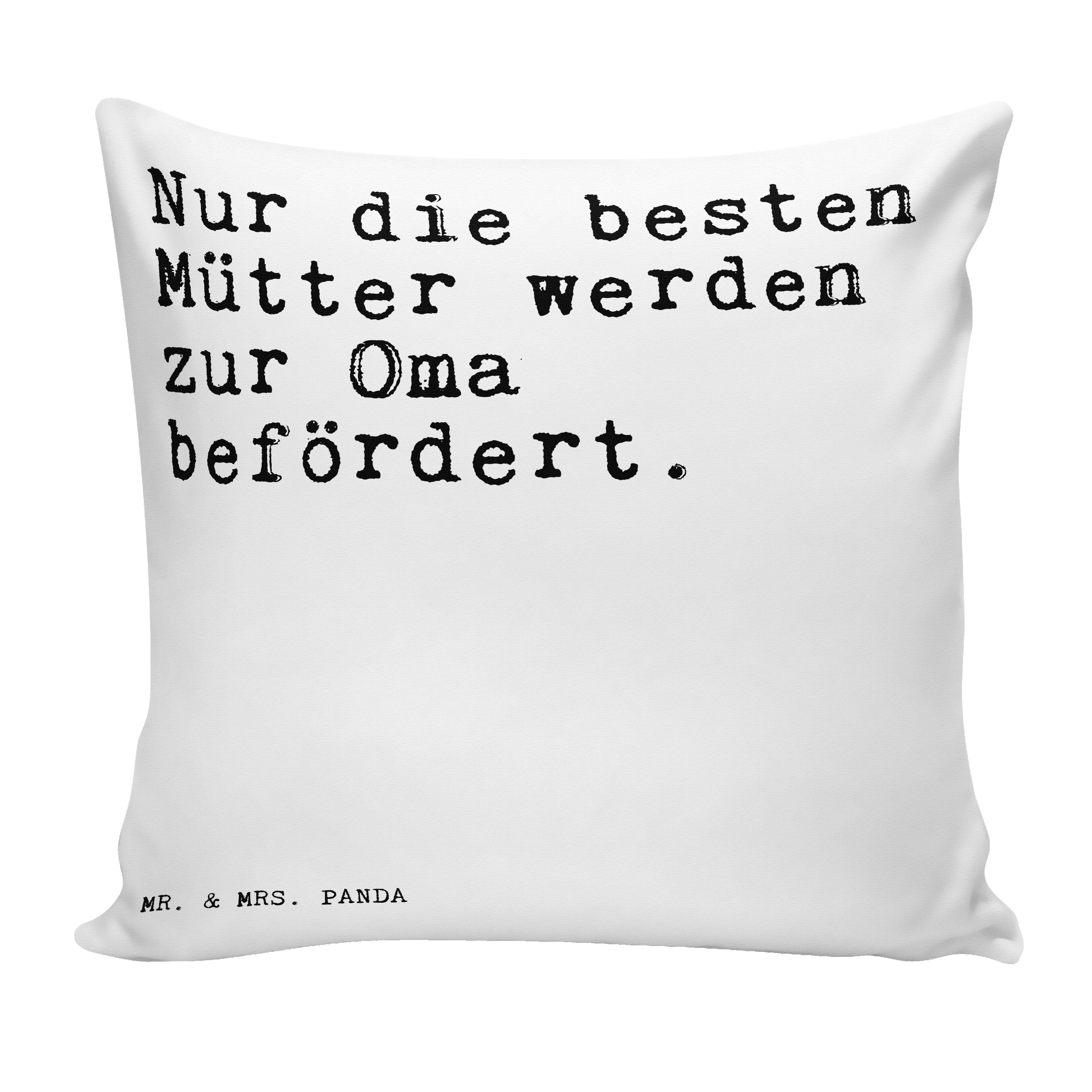 Mr. & Mrs. Panda Dekokissen Nur die besten Mütter... - Weiß - Geschenk, Oma Geschenk, Kopfkissen