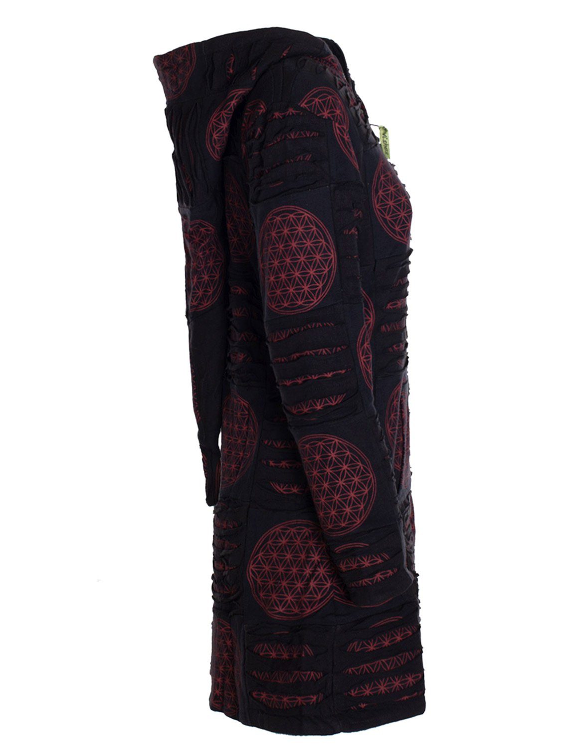 Vishes Kurzmantel Damen lange warme Jacke Hippiemantel Zipfel Kapuzenmantel Ethno, Goa Style