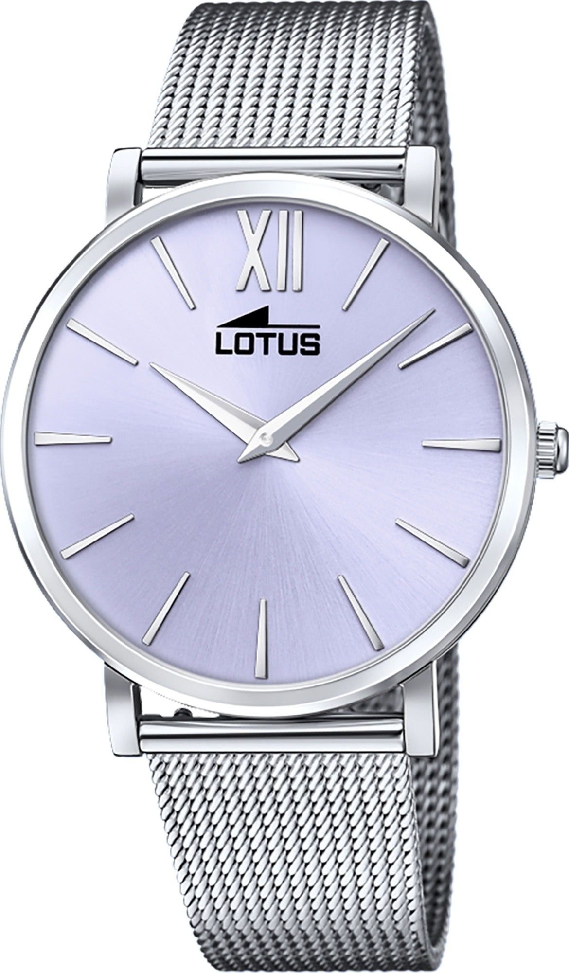 Smart Armbanduhr Damen Casual, Lotus rund, (ca. Edelstahlarmband Quarzuhr mittel Damenuhr silber Lotus 38mm)