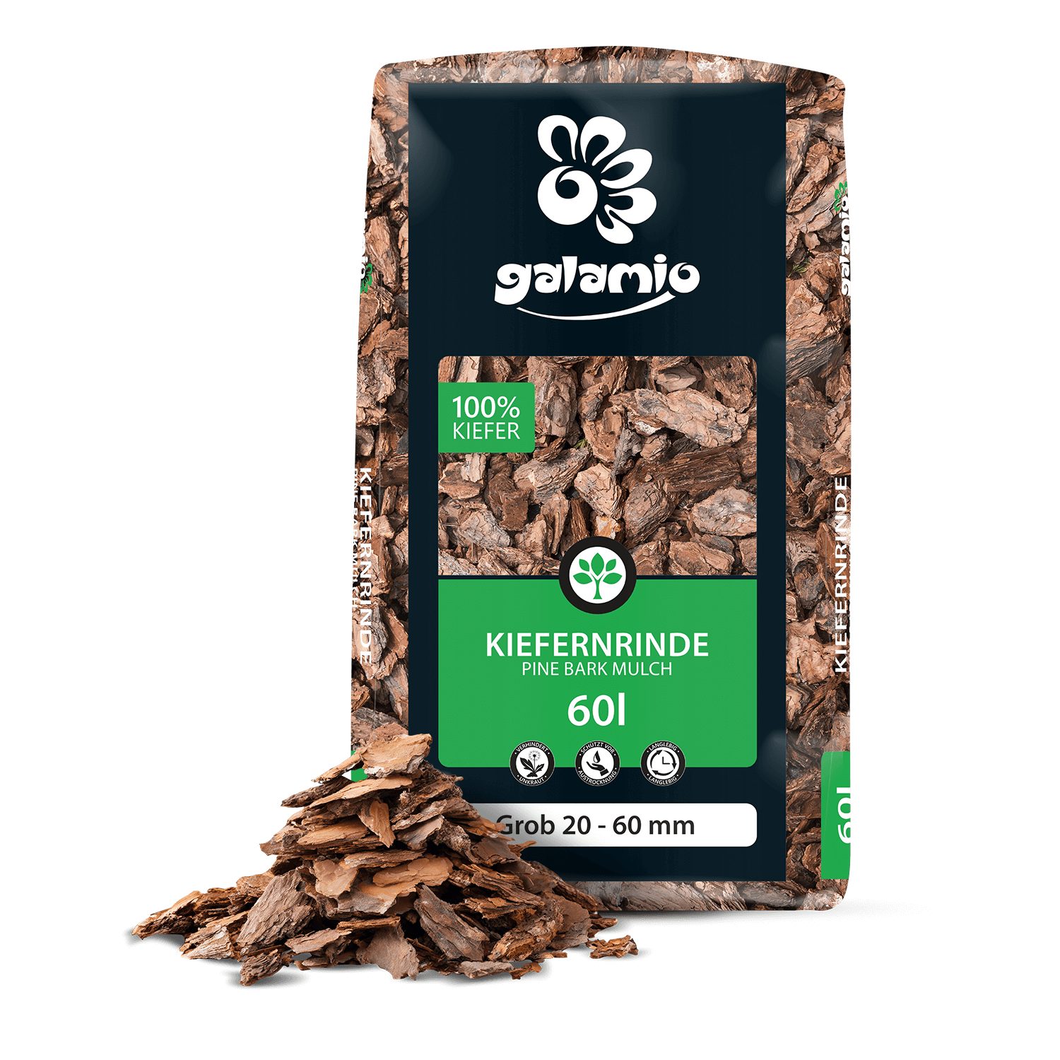 GALAMIO Rindenmulch Kiefer Grob, (Palette, 12-St)