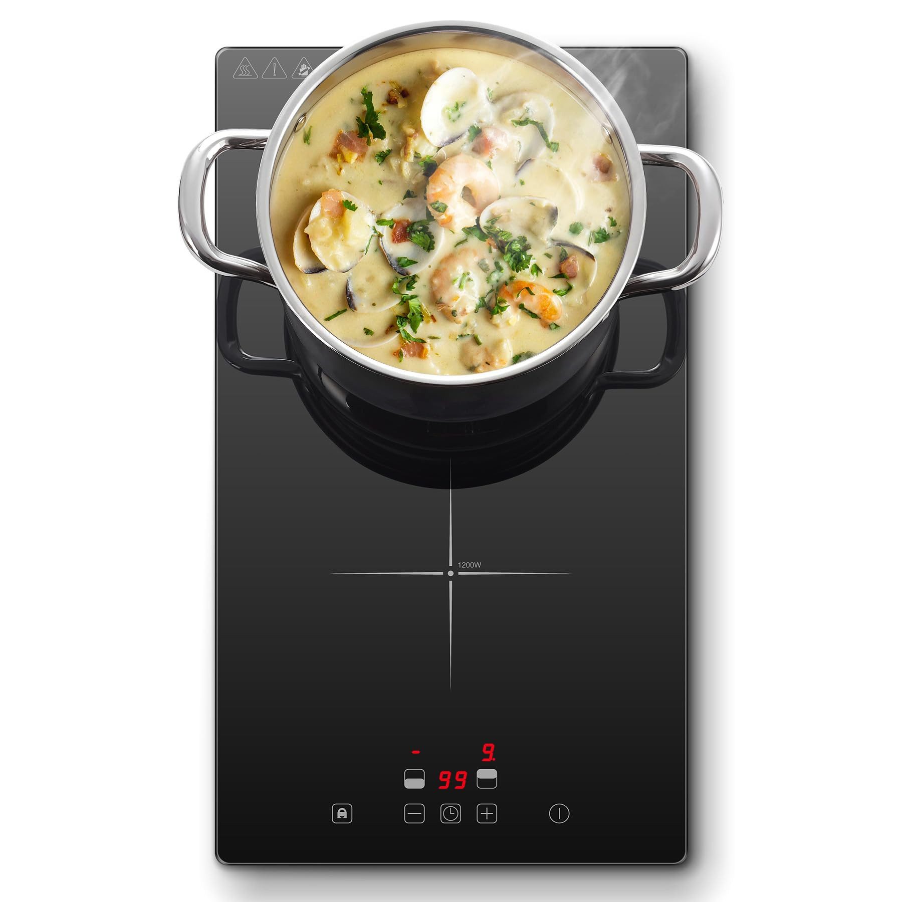 SNDOAS Elektro-Kochfeld, 30 cm Doppel‑Induktionskochfeld 2 Platten 3000 W