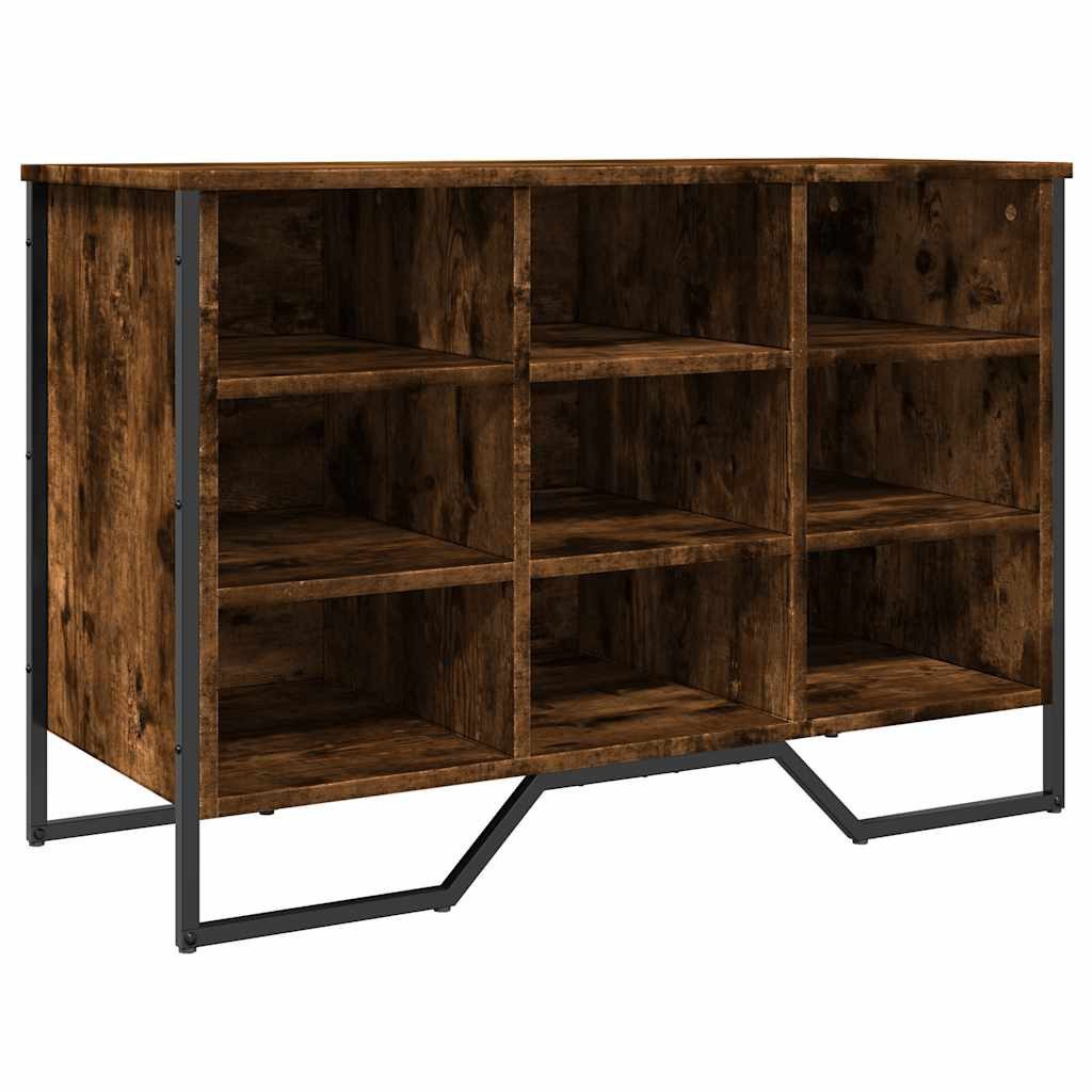 vidaXL Schuhregal Schuhregal Räuchereiche 90x38x61,5 cm Holzwerkstoff, 1-tlg.